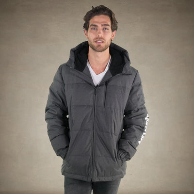 Men's Twill Block Puffer Jacket - FINAL SALE Men's Jackets Members Only® Charcoal Small 