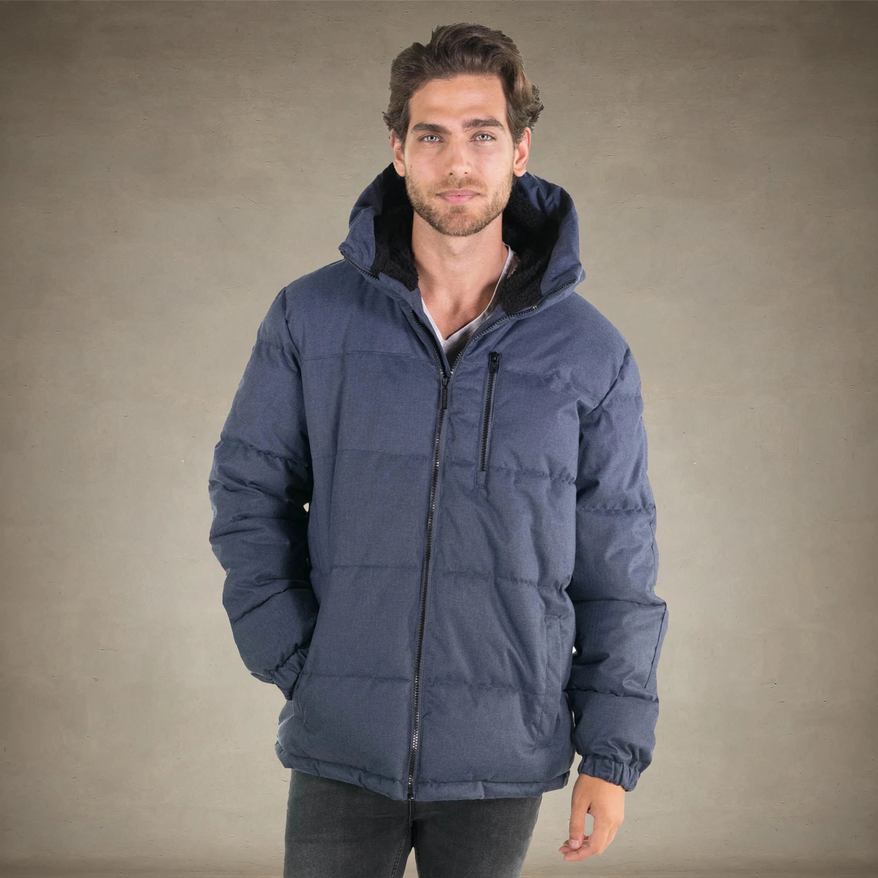 Men's Twill Block Puffer Jacket - FINAL SALE Men's Jackets Members Only® Navy Small 