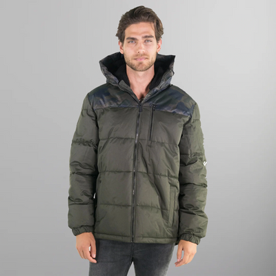 Men's Twill Block Puffer Jacket - FINAL SALE Men's Jackets Members Only Olive Small 