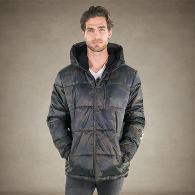 Men's Twill Block Puffer Jacket - FINAL SALE Men's Jackets Members Only® Camouflage Small 