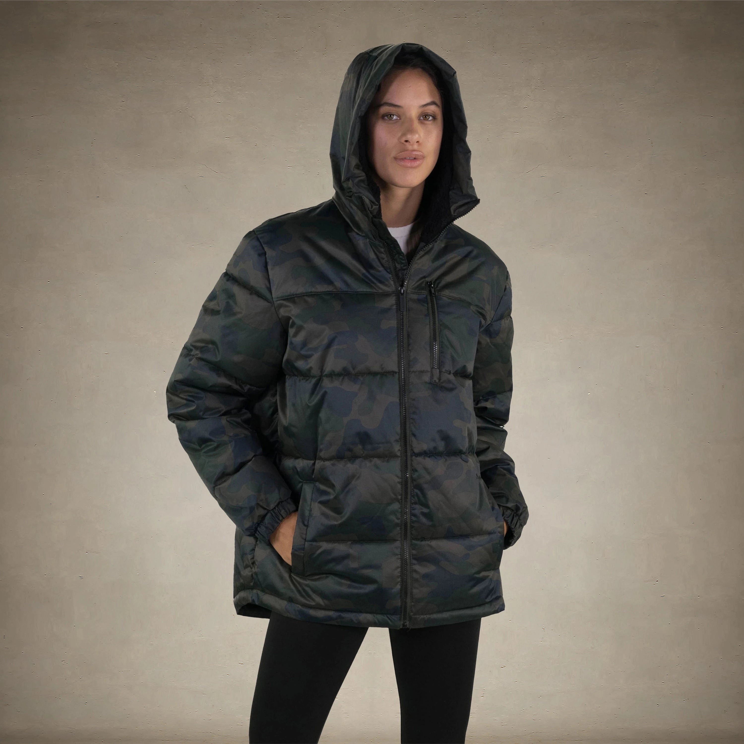 Women's Twill Block Puffer Oversized Jacket - FINAL SALE Womens Jacket Members Only® 