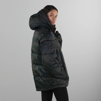 Women's Twill Block Puffer Oversized Jacket - FINAL SALE Womens Jacket Members Only Camouflage Small 