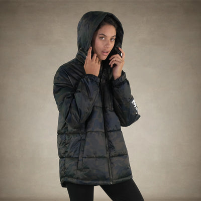 Women's Twill Block Puffer Oversized Jacket - FINAL SALE Womens Jacket Members Only® Camouflage Small 