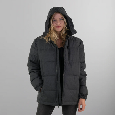 Women's Twill Block Puffer Oversized Jacket - FINAL SALE Womens Jacket Members Only Charcoal Small 