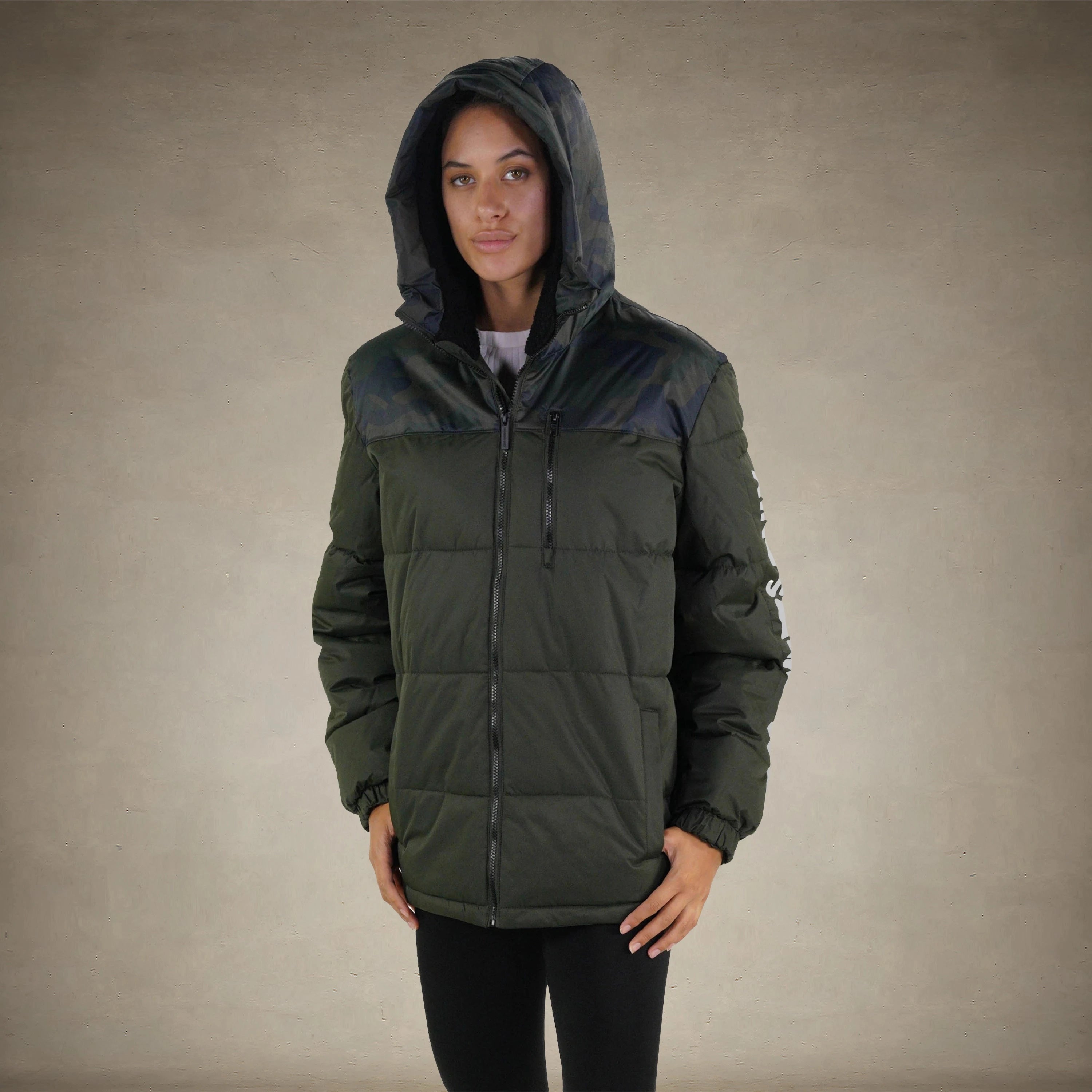 Women's Twill Block Puffer Oversized Jacket - FINAL SALE Womens Jacket Members Only® 