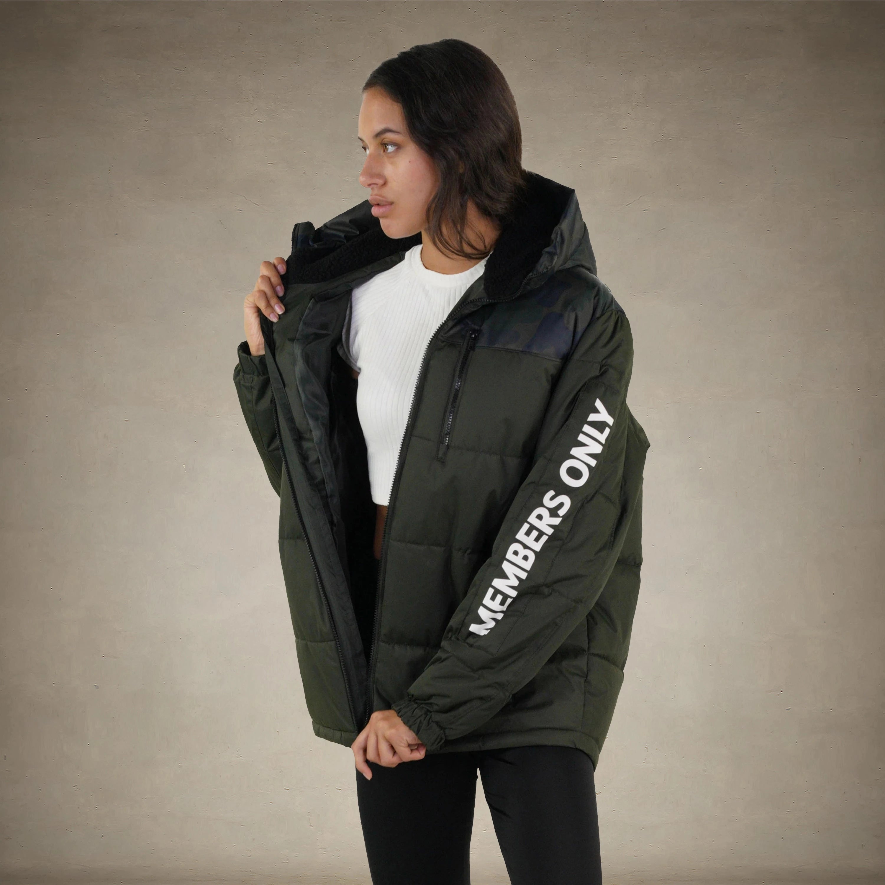 Women's Twill Block Puffer Oversized Jacket - FINAL SALE Womens Jacket Members Only® 