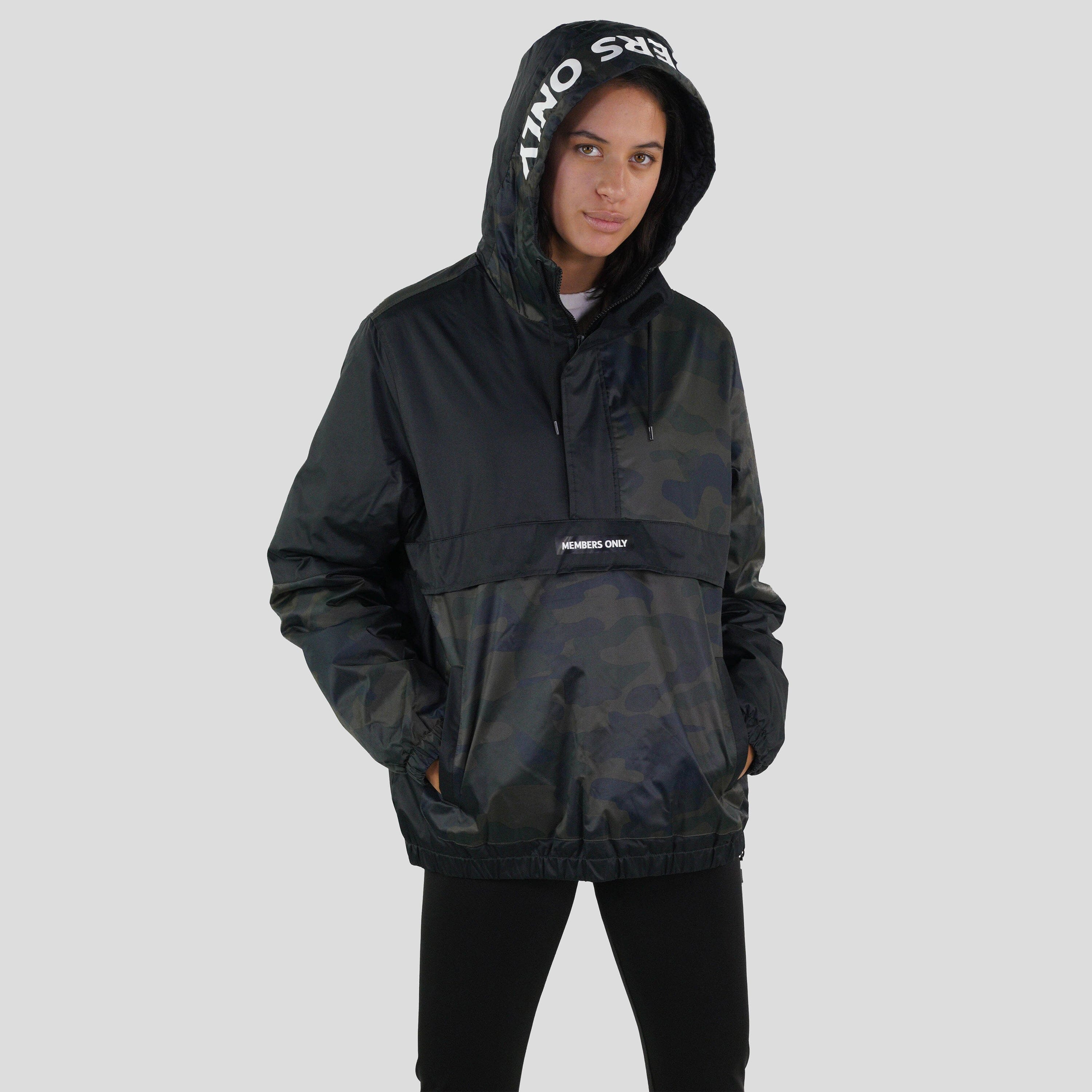 Women's Camo Popover Oversized Jacket - FINAL SALE Womens Jacket Members Only 