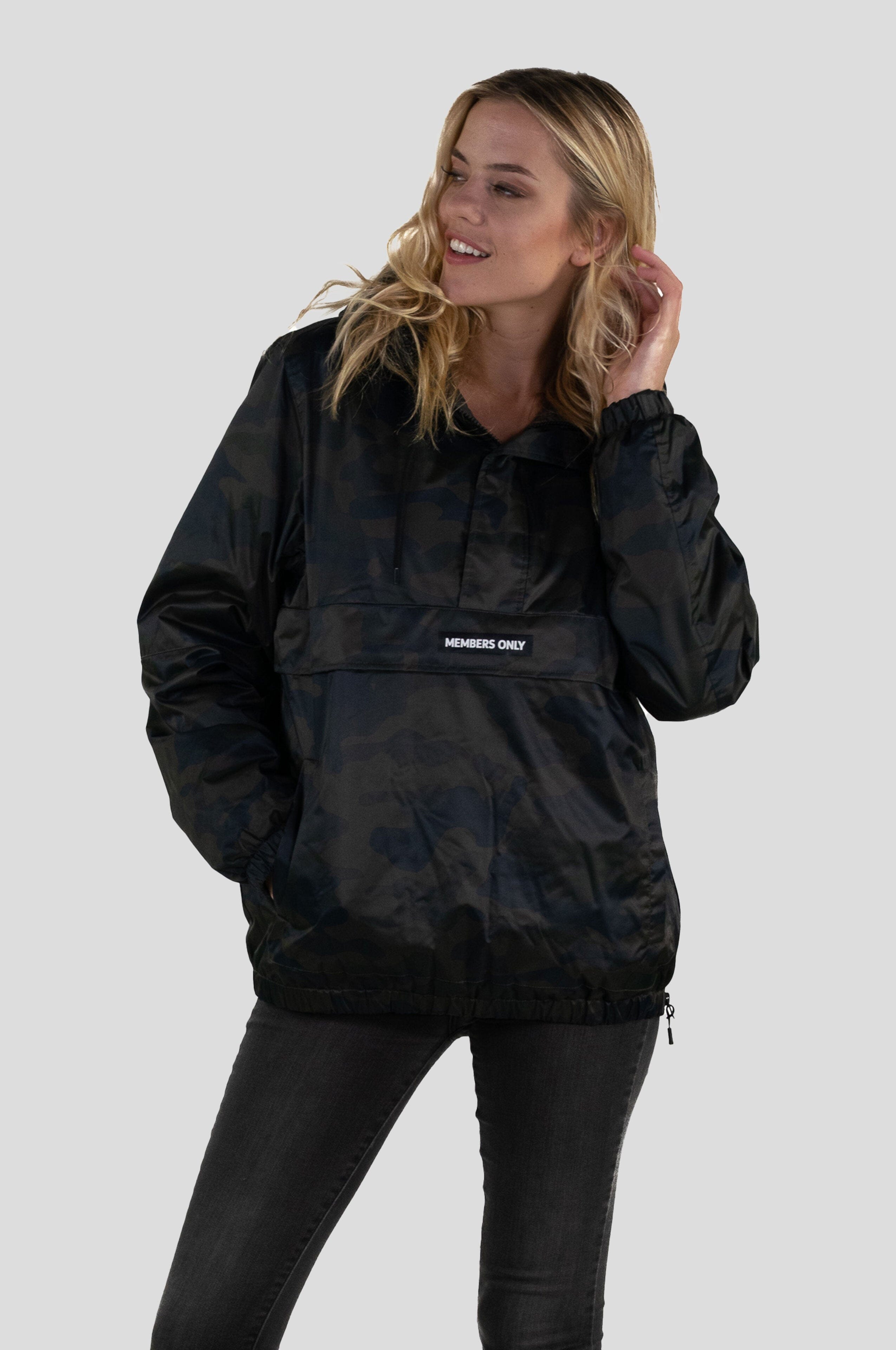 Women's Camo Popover Oversized Jacket - FINAL SALE Womens Jacket Members Only CAMOUFLAGE Small 