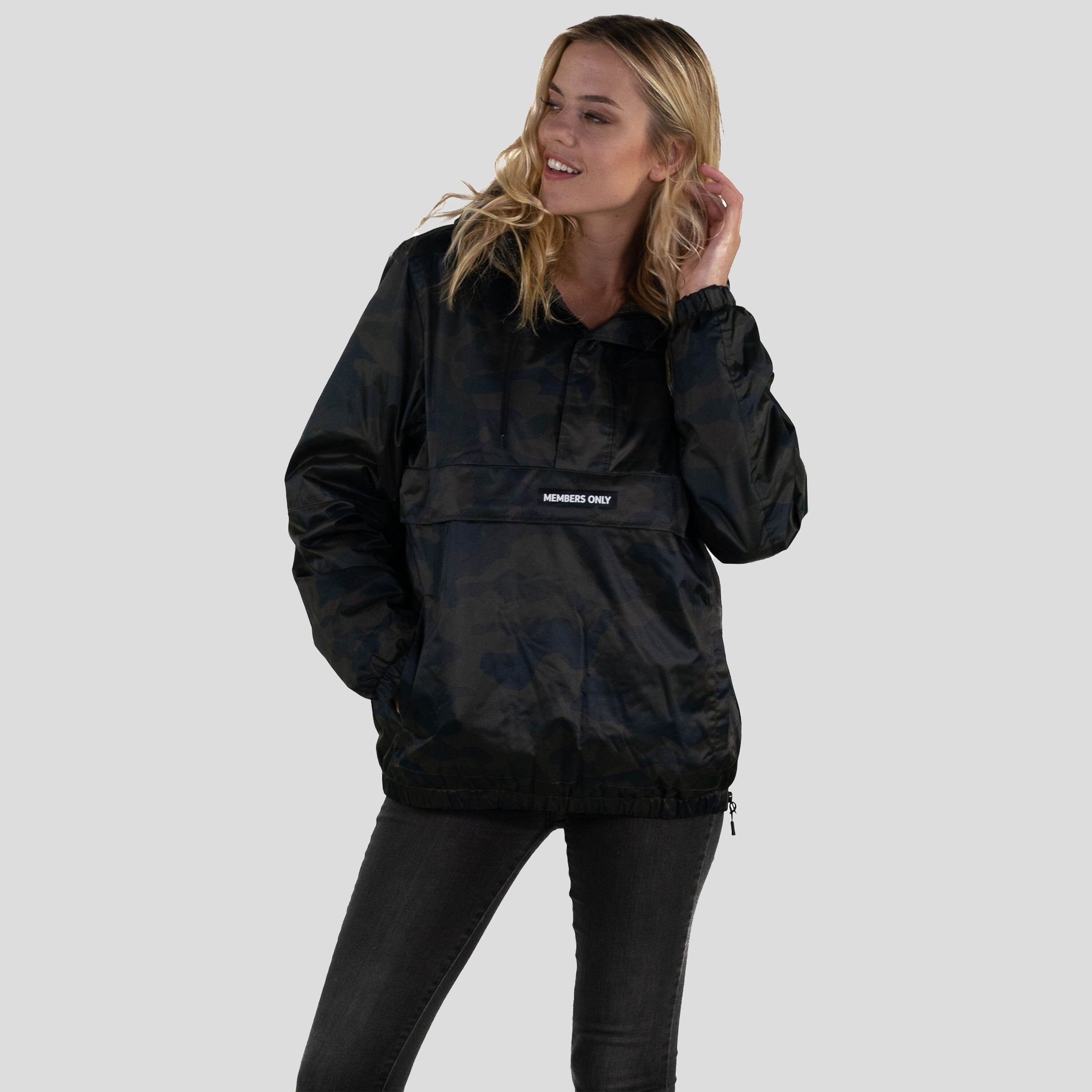 Women's Camo Popover Oversized Jacket - FINAL SALE Womens Jacket Members Only 