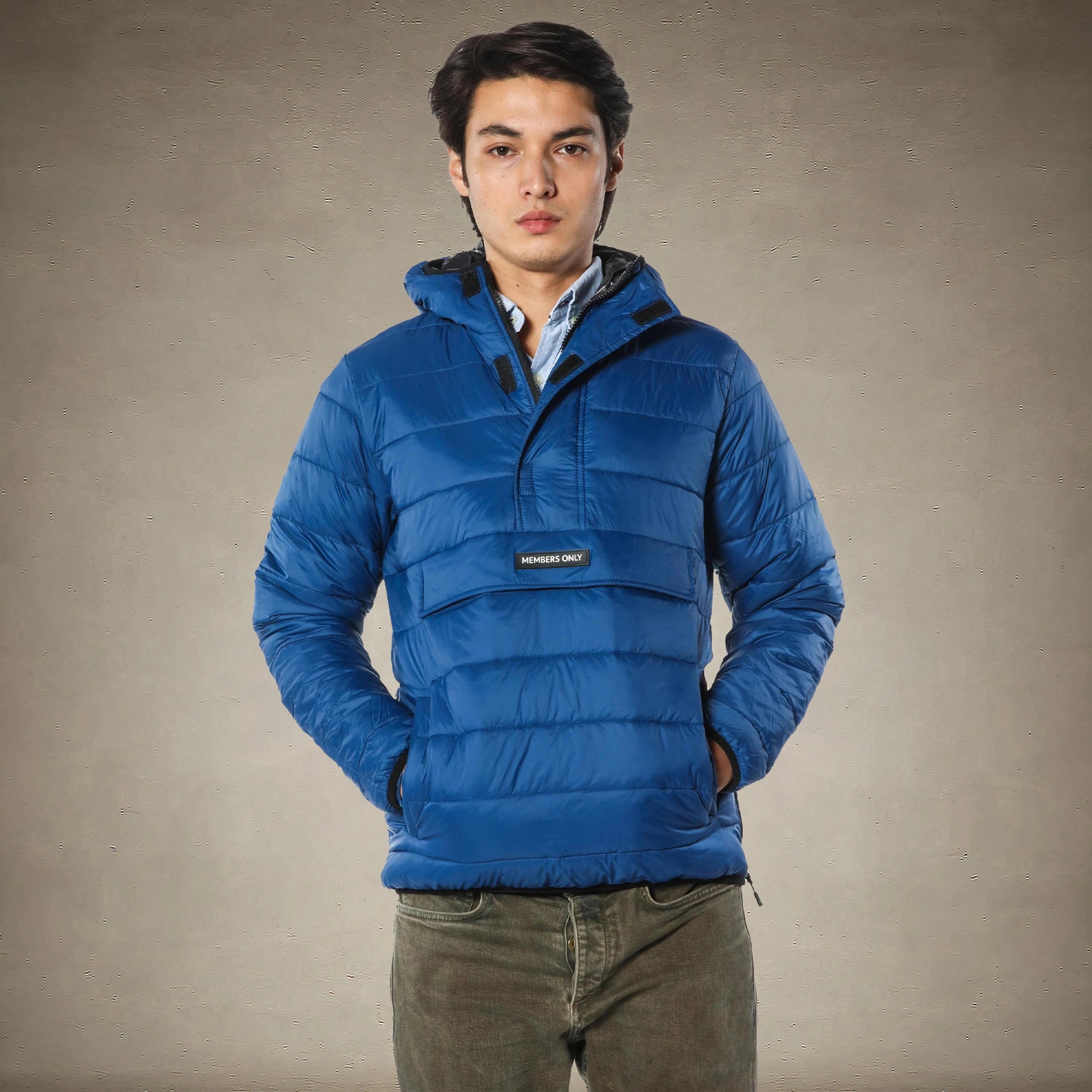 Men's Popover Puffer Jacket - FINAL SALE Men's Jackets Members Only® Blue Small 