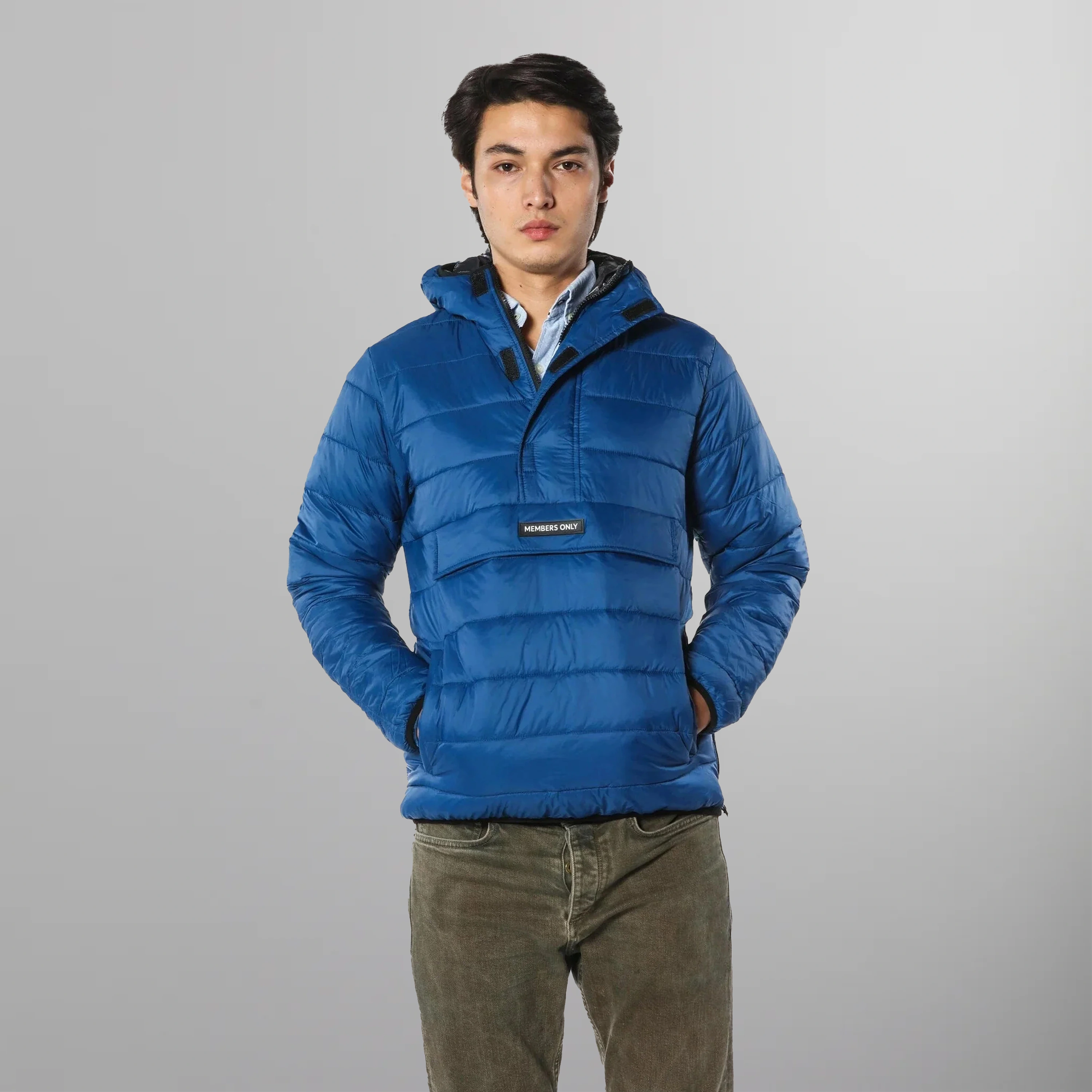 Men's Popover Puffer Jacket - FINAL SALE Men's Jackets Members Only |  Blue