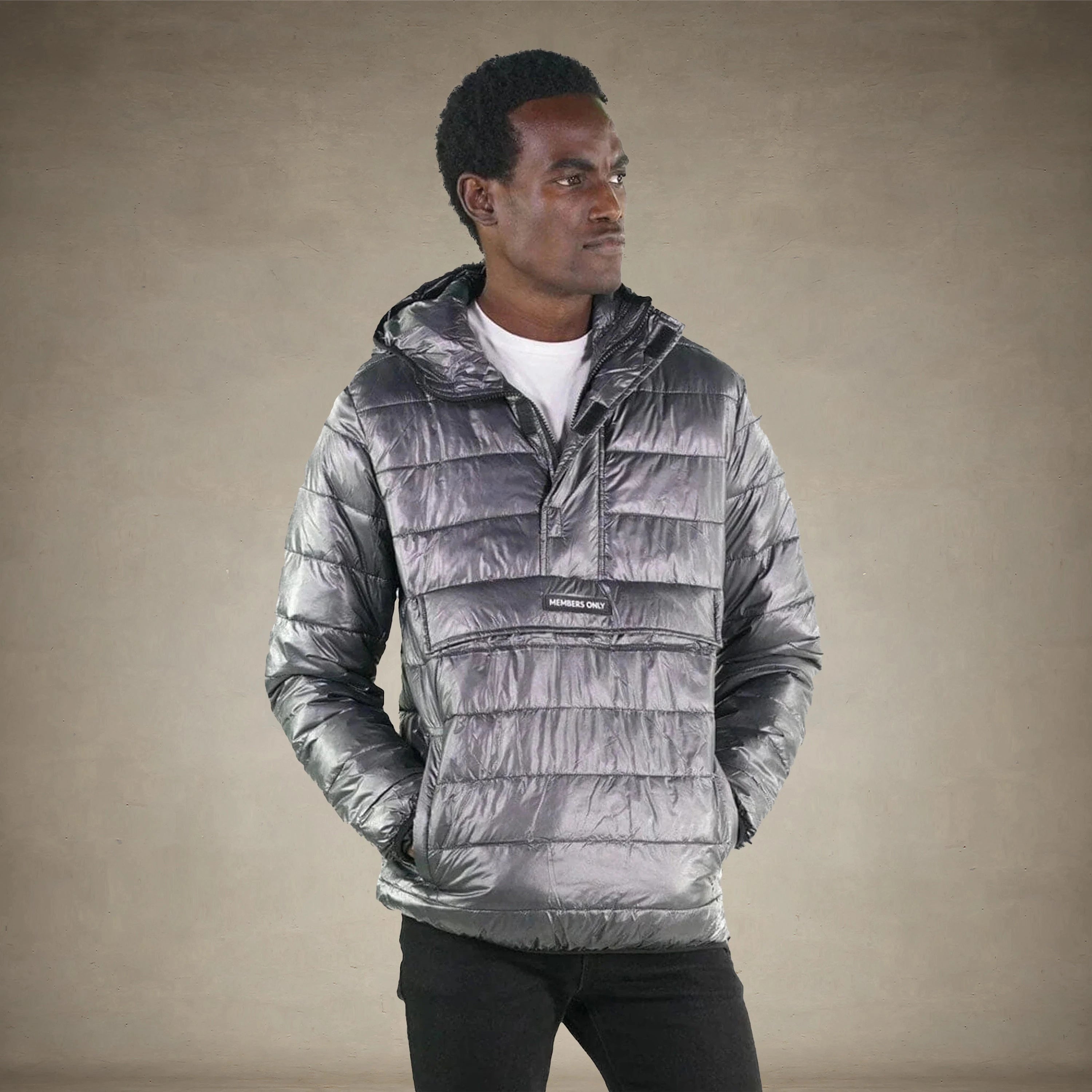 Men's Popover Puffer Jacket - FINAL SALE Men's Jackets Members Only® Gunmetal Small 