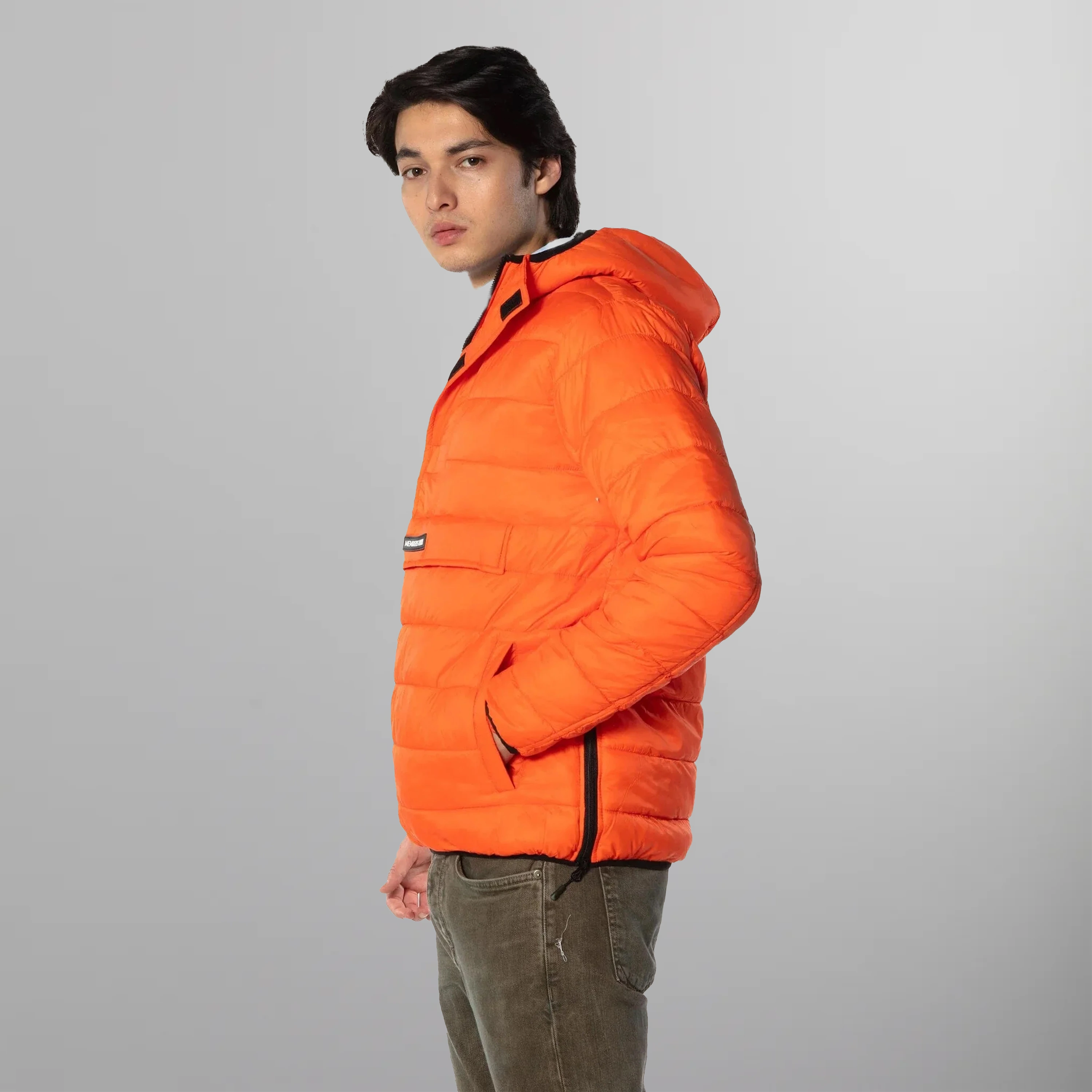 Men's Popover Puffer Jacket - FINAL SALE Men's Jackets Members Only |   Orange