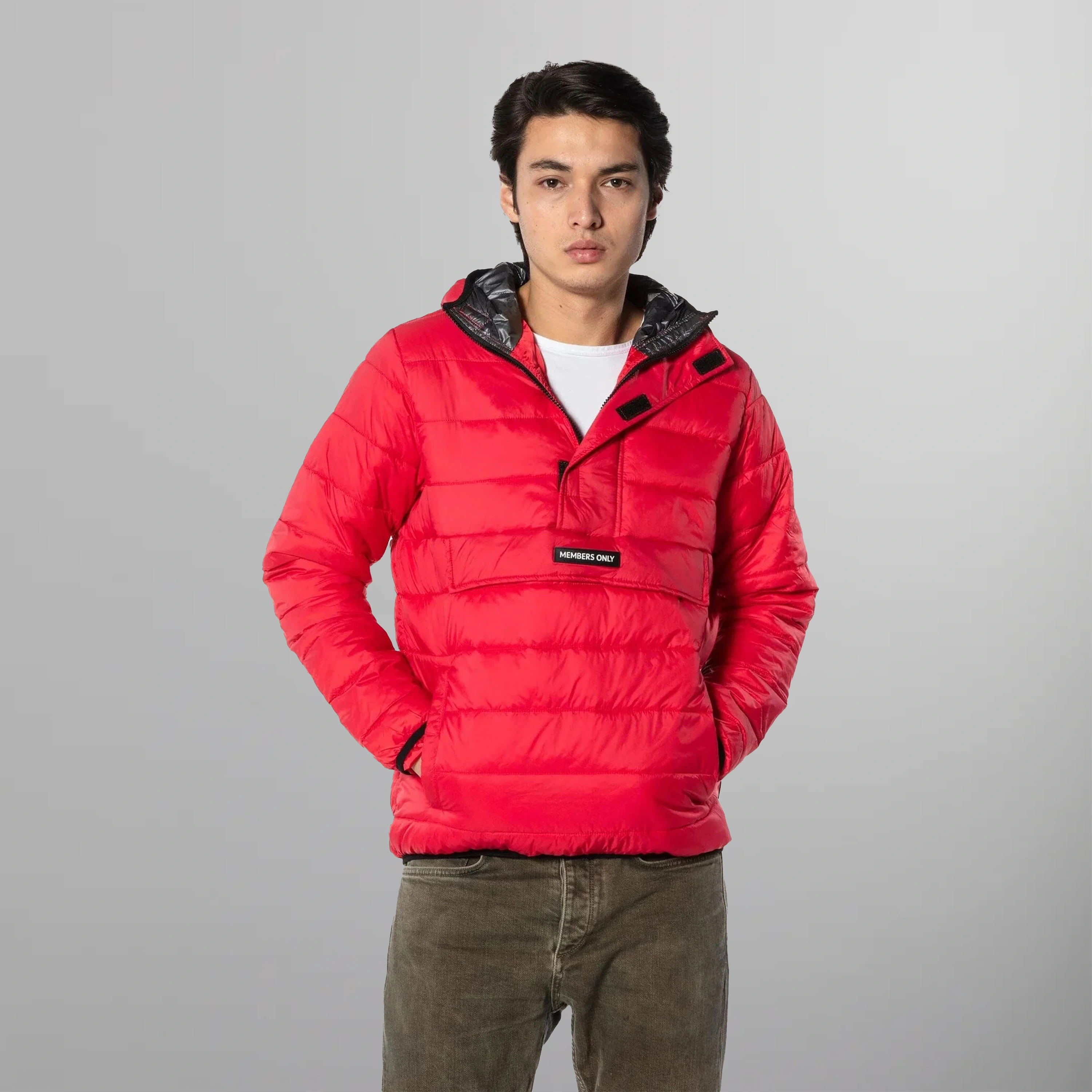 Men's Popover Puffer Jacket - FINAL SALE Men's Jackets Members Only |     Red