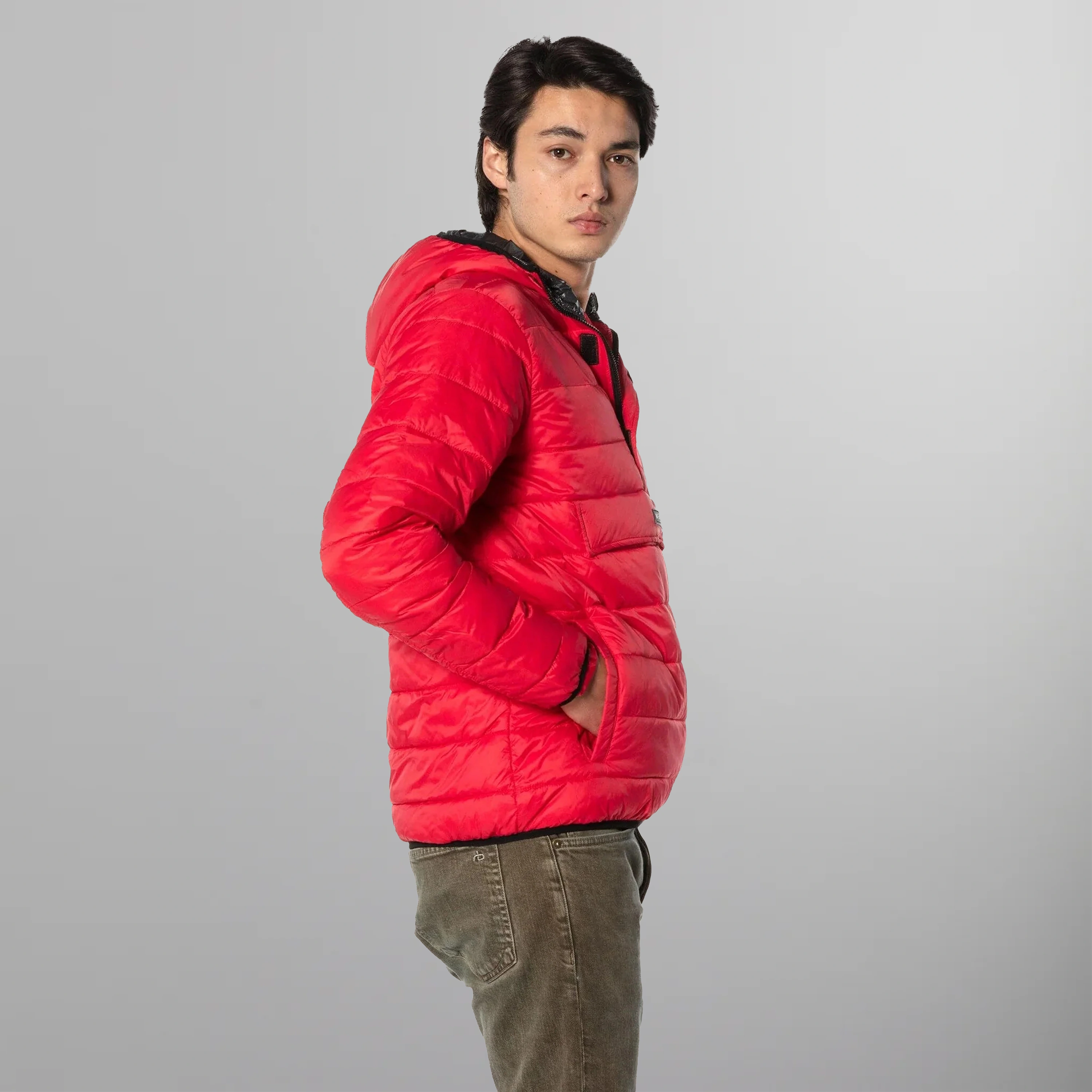 Men's Popover Puffer Jacket - FINAL SALE Men's Jackets Members Only |     Red