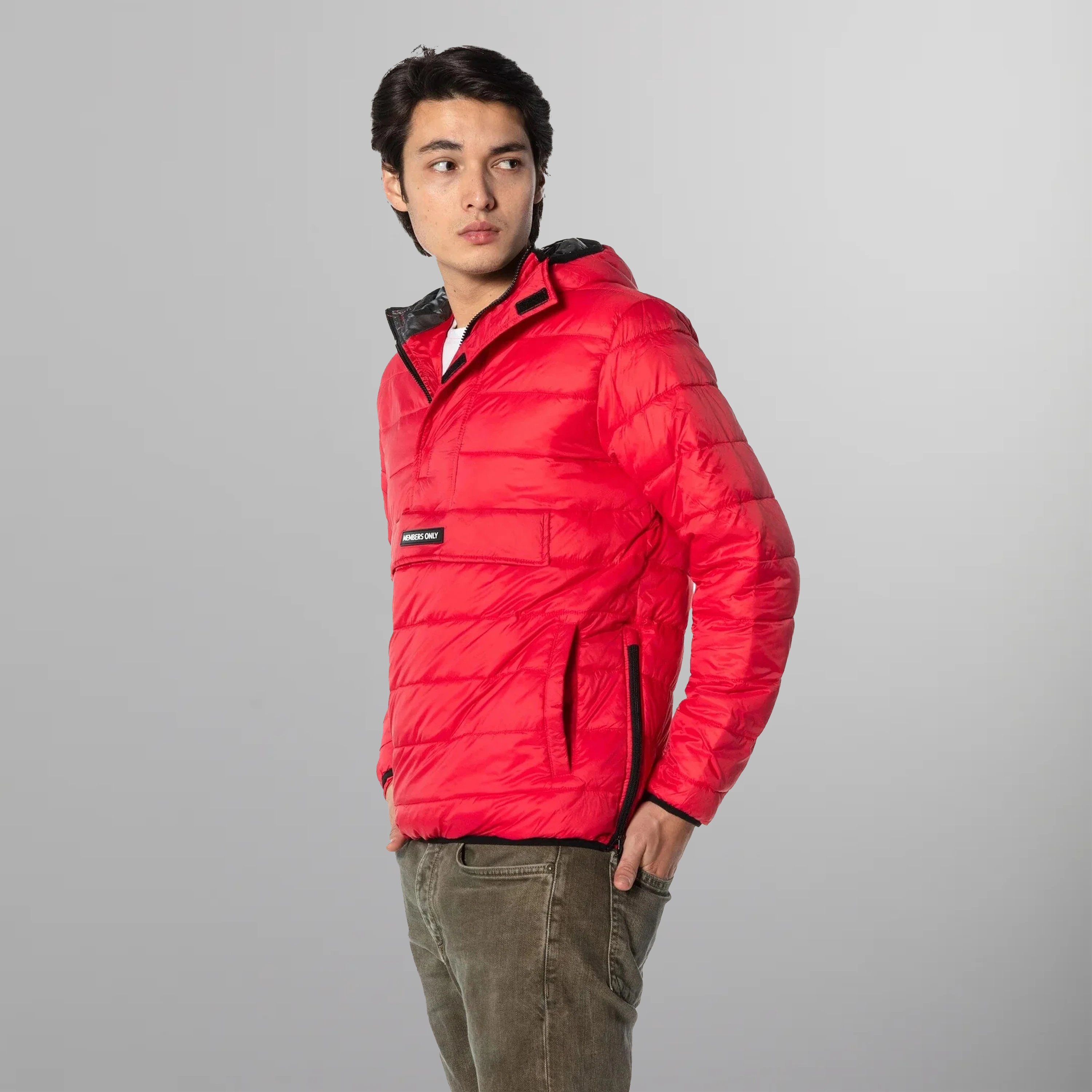 Men's Popover Puffer Jacket - FINAL SALE Men's Jackets Members Only |     Red