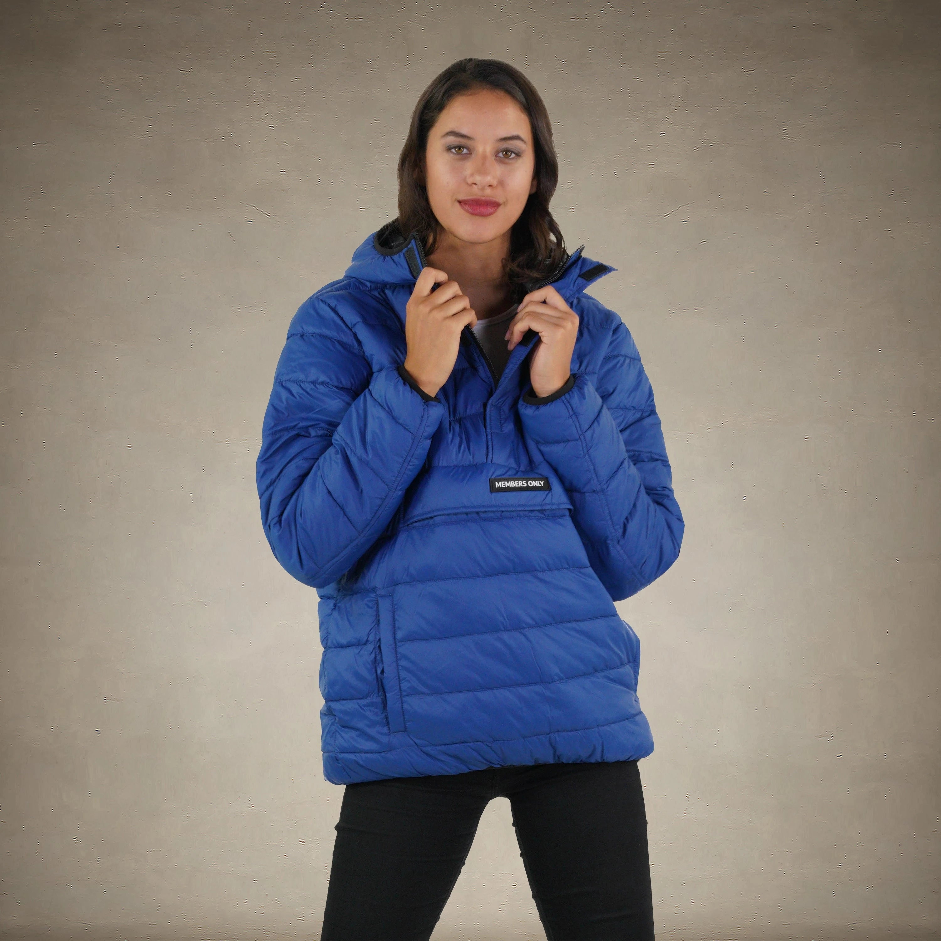 Women's Popover Puffer Oversized Jacket - FINAL SALE Womens Jacket Members Only® Blue Small 