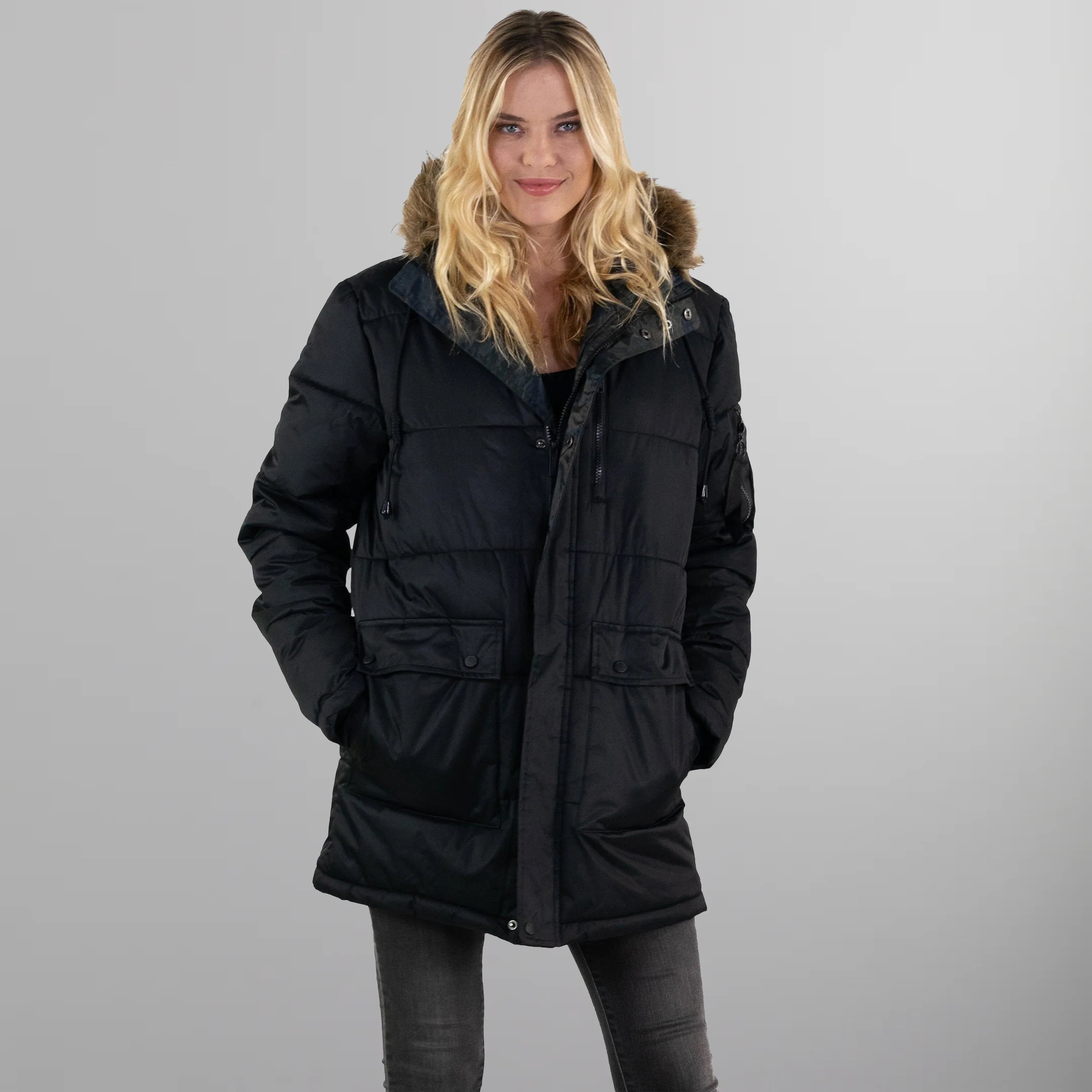Oversized black puffer deals