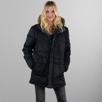 Women's Snorkel Puffer Oversized Jacket - FINAL SALE Womens Jacket Members Only Black Small 