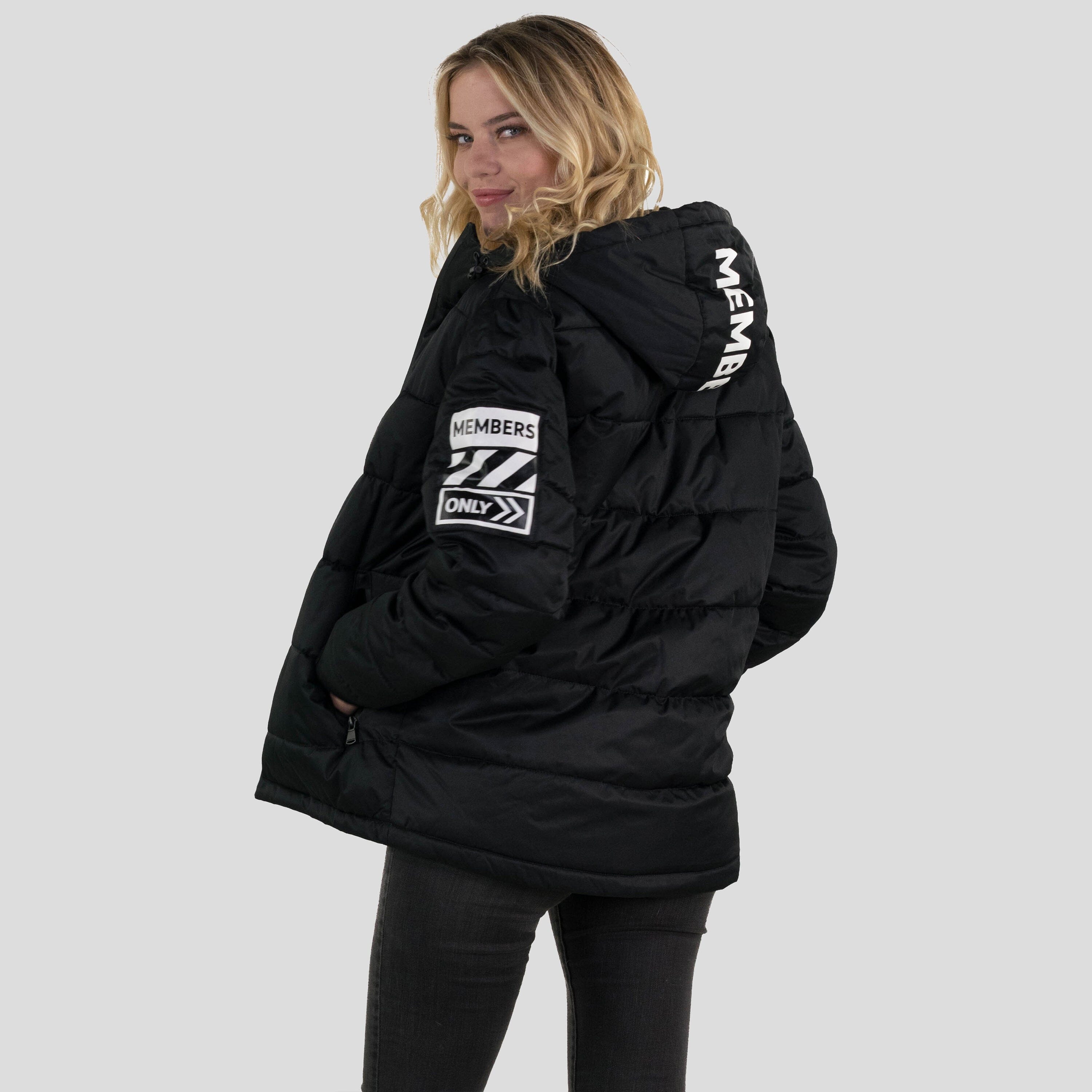 Members Only - Women's Mo Puffer Oversized Jacket - Reflective