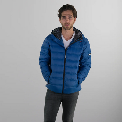 Men's Zip Front Puffer Jacket - FINAL SALE Men's Jackets Members Only Blue Small 