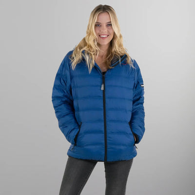 Women's Zip Front Puffer Oversized Jacket - FINAL SALE Womens Jacket Members Only Blue Small 