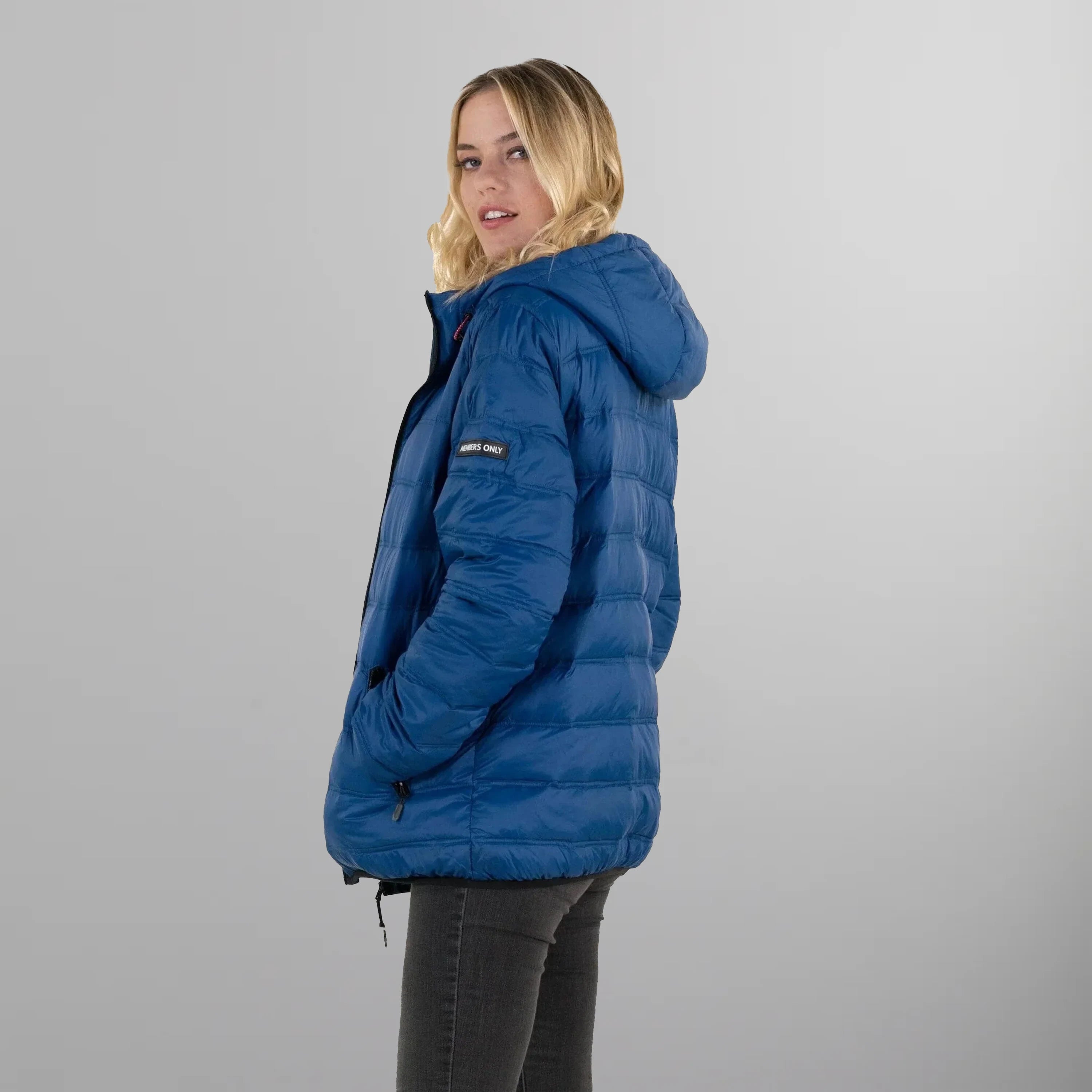 Blue womens puffer jacket hotsell