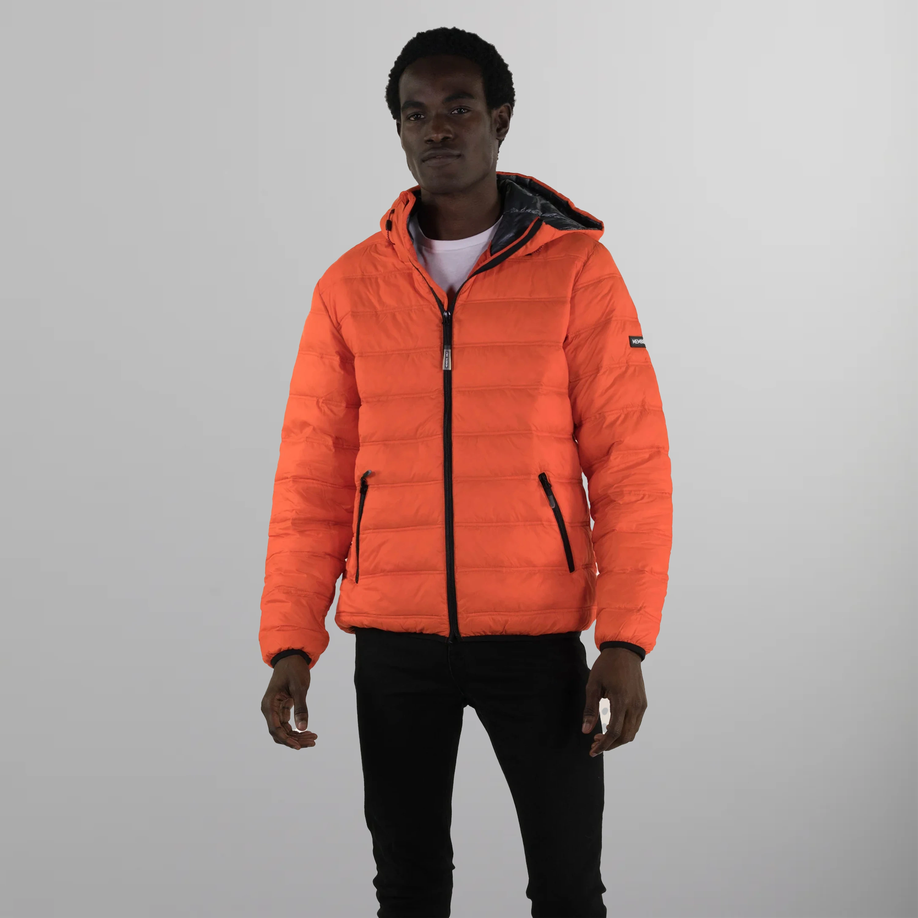 Mens orange padded jacket shop