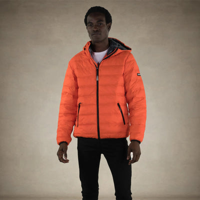 Men's Zip Front Puffer Jacket - FINAL SALE Men's Jackets Members Only® Orange Small 