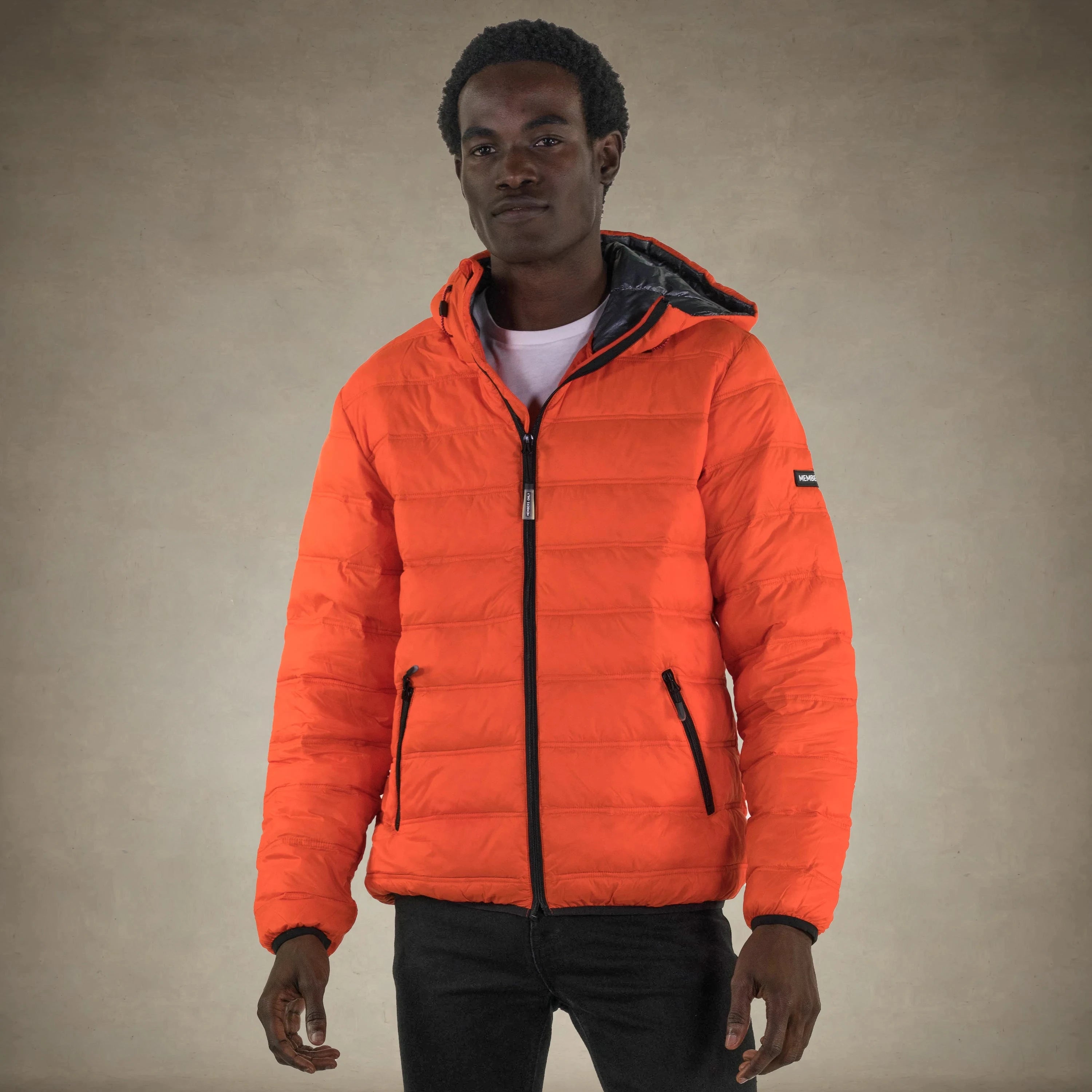 Men's Zip Front Puffer Jacket - FINAL SALE Men's Jackets Members Only® Orange Large 