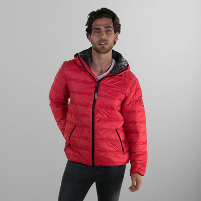 Men's Zip Front Puffer Jacket - FINAL SALE Men's Jackets Members Only Red Small 