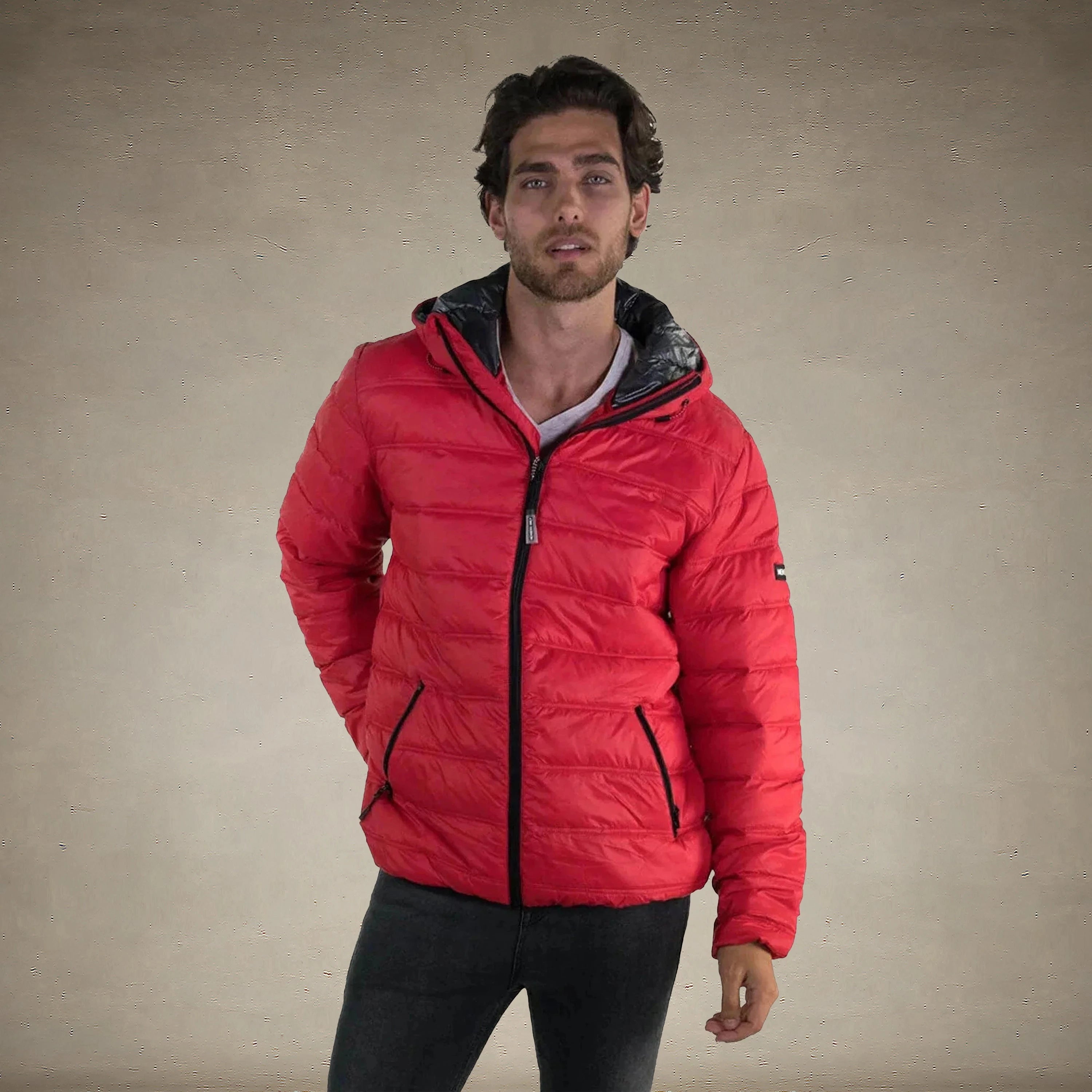 Men's Zip Front Puffer Jacket - FINAL SALE Men's Jackets Members Only® Red Small 