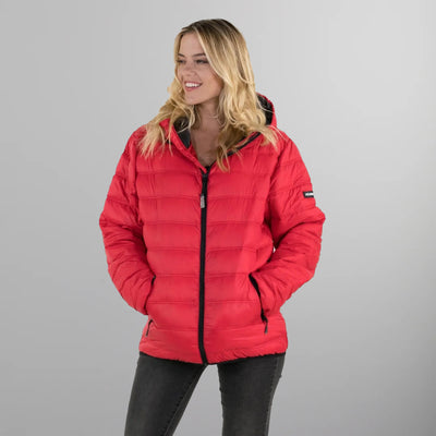 Women's Zip Front Puffer Oversized Jacket - FINAL SALE Womens Jacket Members Only Red Small 