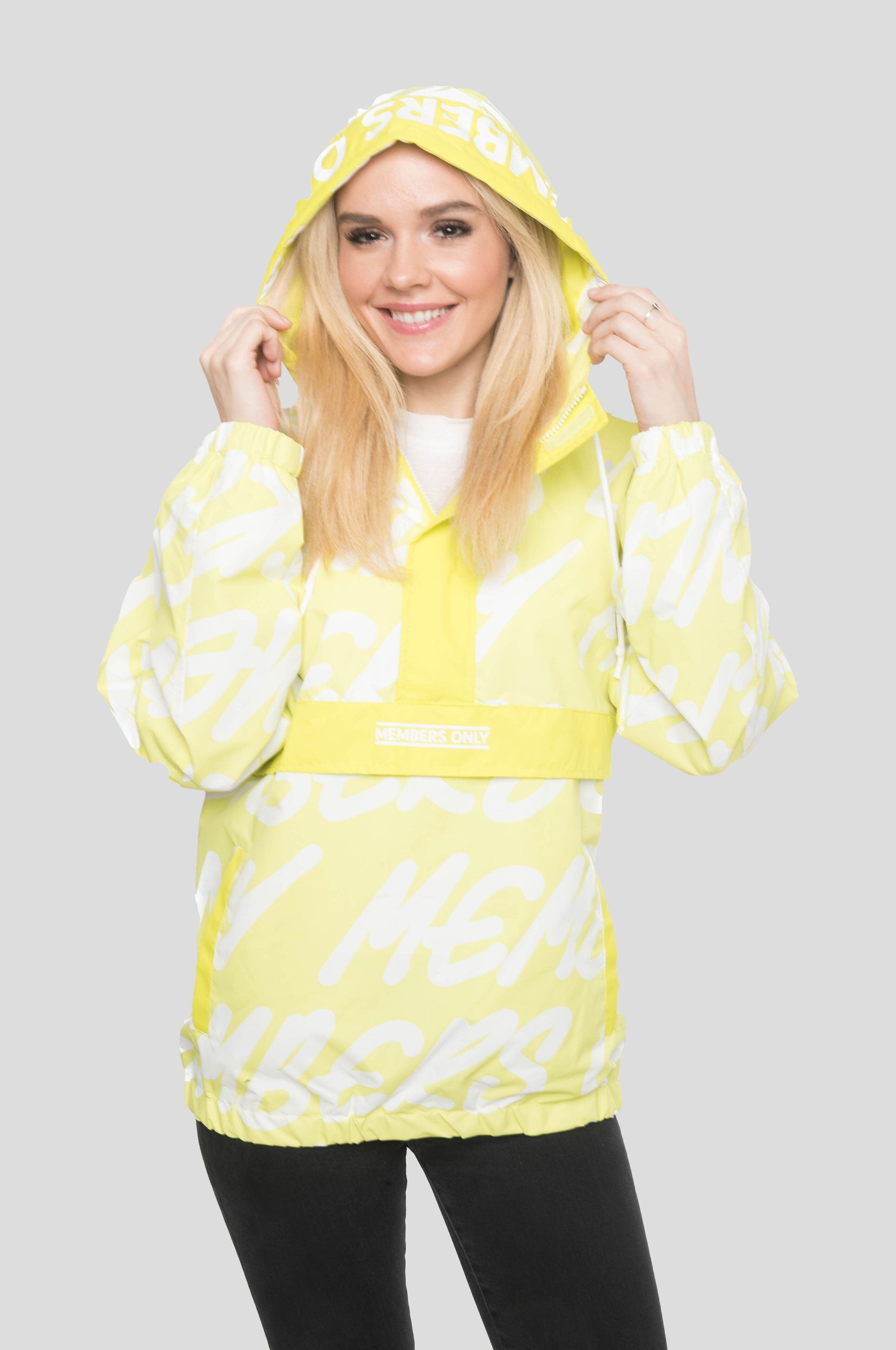 Women's Print Popover Oversized Jacket - FINAL SALE jacket Members Only Lime Large 