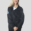 Women's Asymmetrical Windbreaker Oversized Jacket - FINAL SALE Womens Jacket Members Only Black Small 