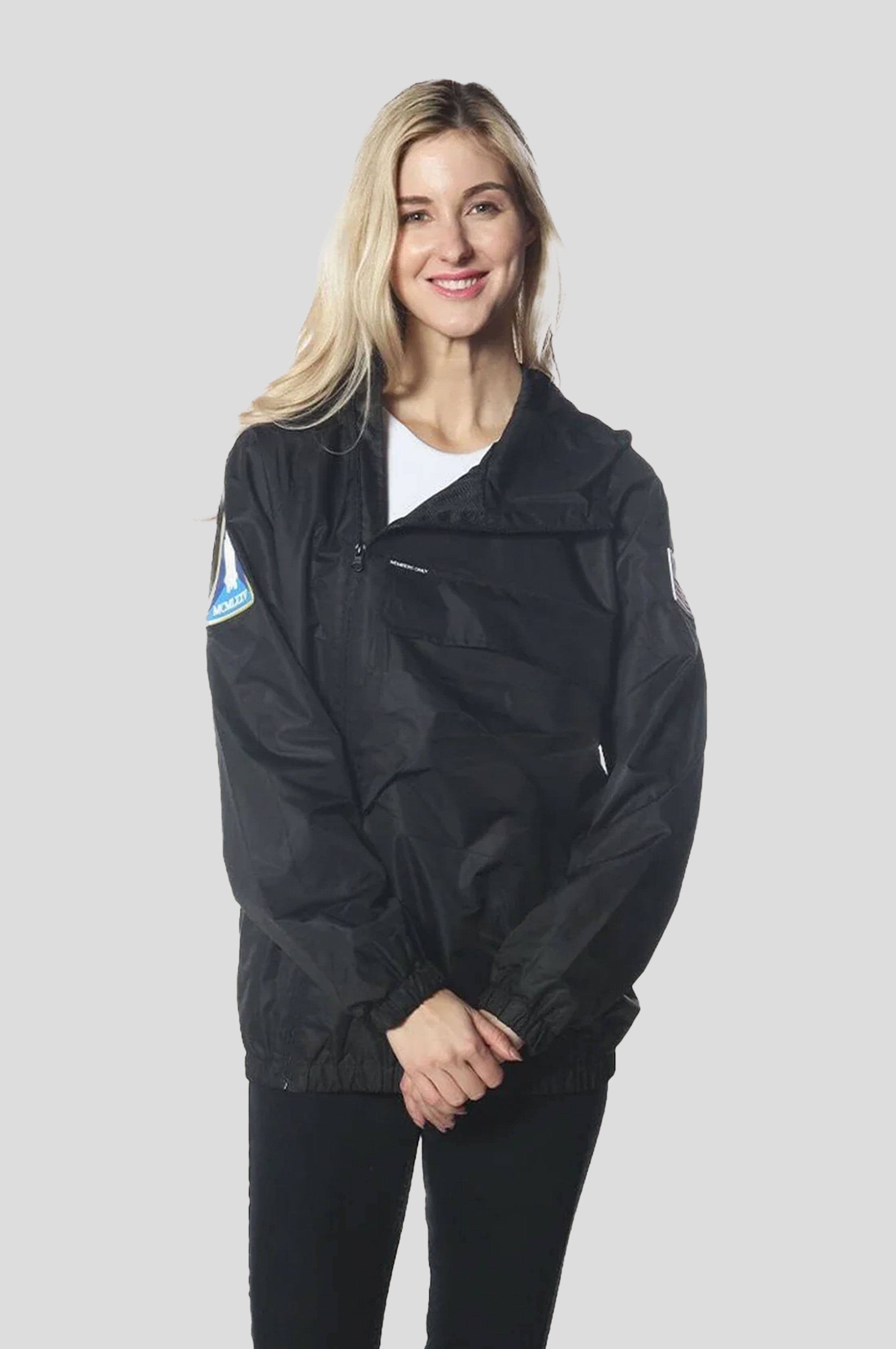 Women's Asymmetrical Windbreaker Oversized Jacket - FINAL SALE Womens Jacket Members Only Black Small 