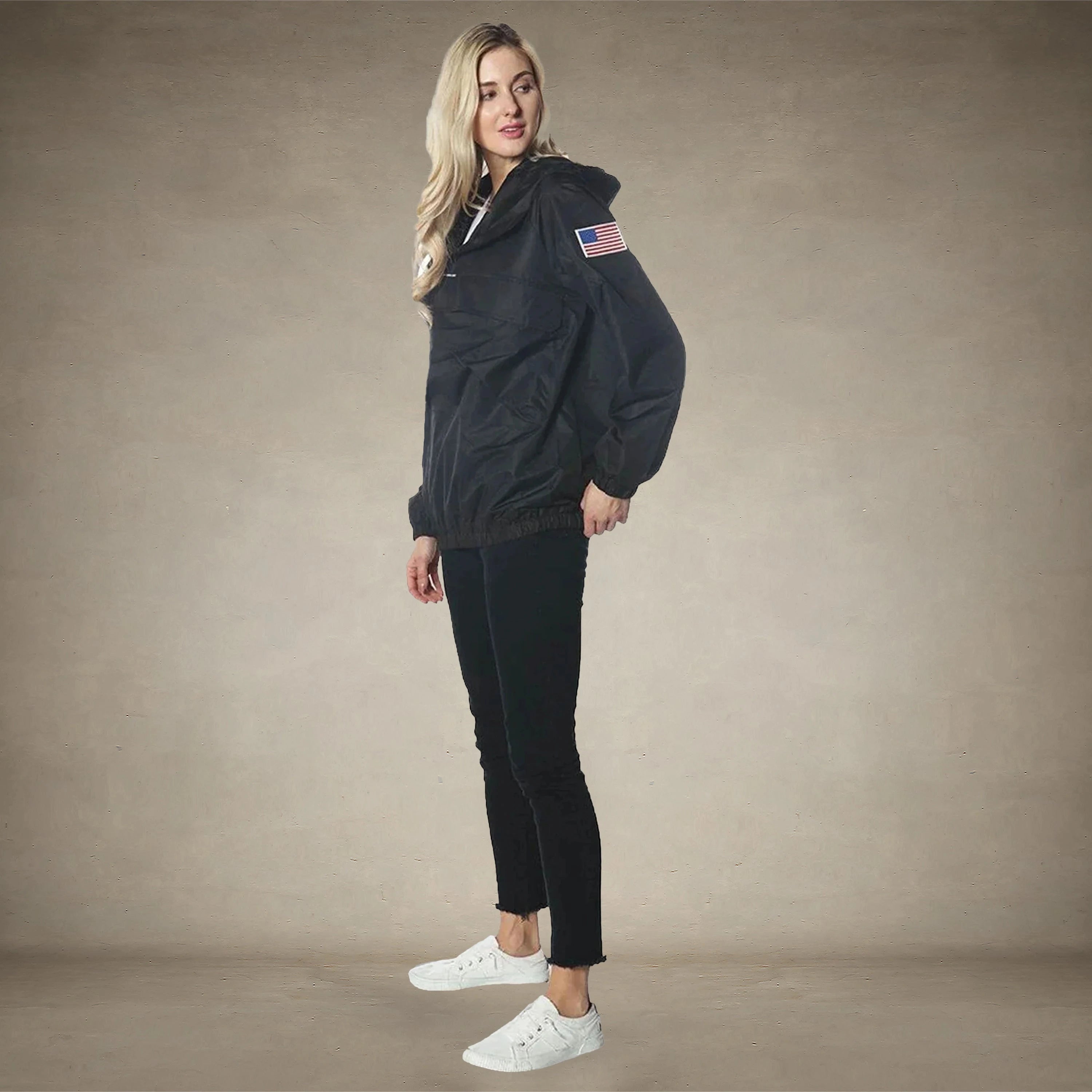 Women's Asymmetrical Windbreaker Oversized Jacket - FINAL SALE Womens Jacket Members Only