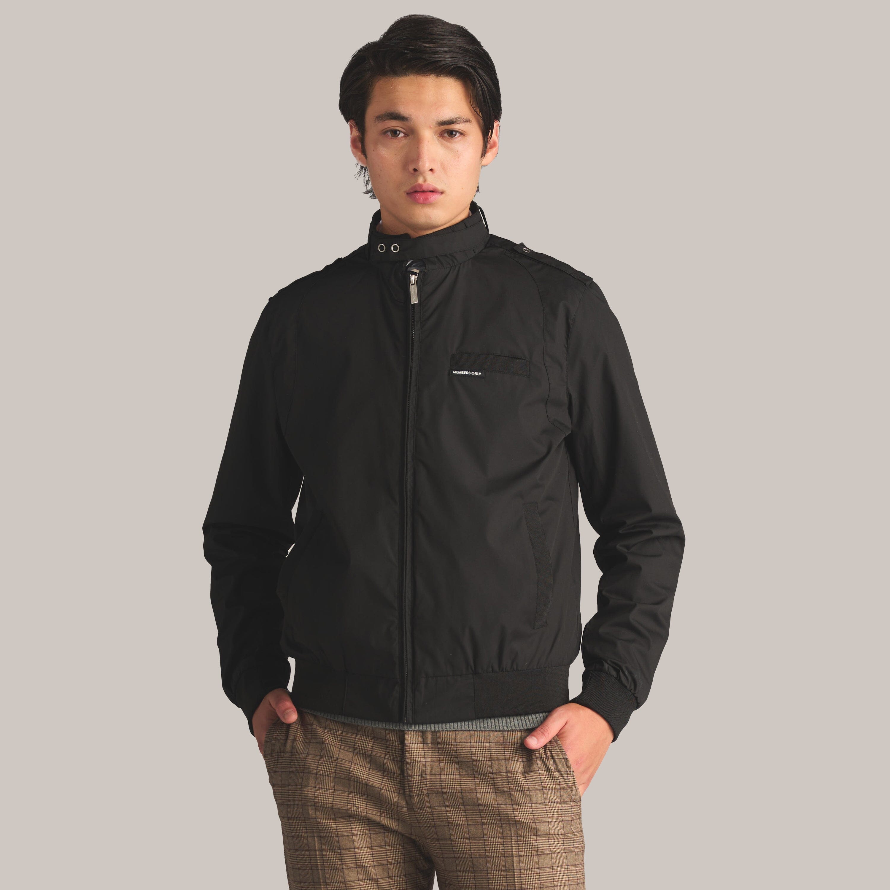 Men's Classic Iconic Racer Jacket (Slim Fit) Men's Iconic Jacket Members Only | black