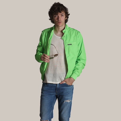 Men's Classic Iconic Racer Jacket Men's Iconic Jacket Members Only Lime Green X-Small 