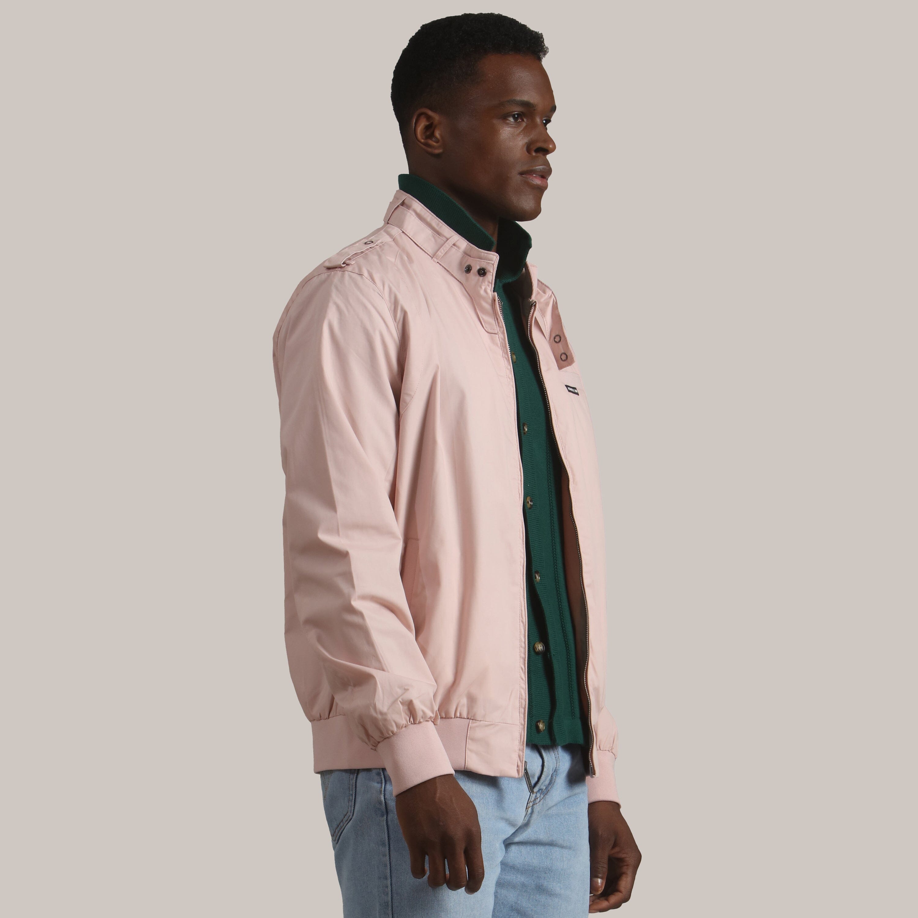 Pink Varsity Jacket Fashion Men'S Casual Solid Long Sleeve Jacket Stand  Neck Coat - Walmart.com