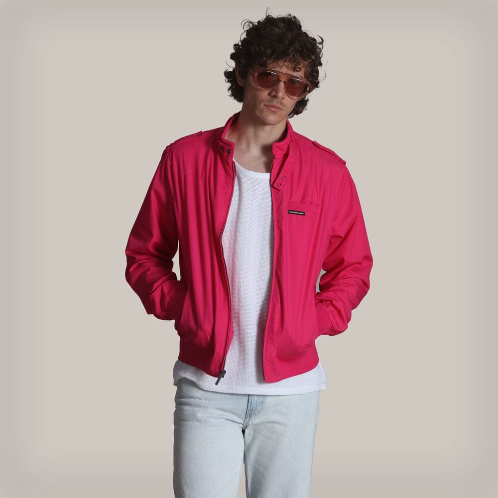 Men's Big & Tall Classic Iconic Racer Jacket Unisex Members Only Hot Pink 3X-Large 
