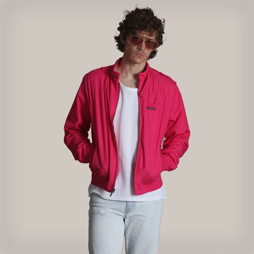 Men's Classic Iconic Racer Jacket Men's Iconic Jacket Members Only Hot Pink X-Small 