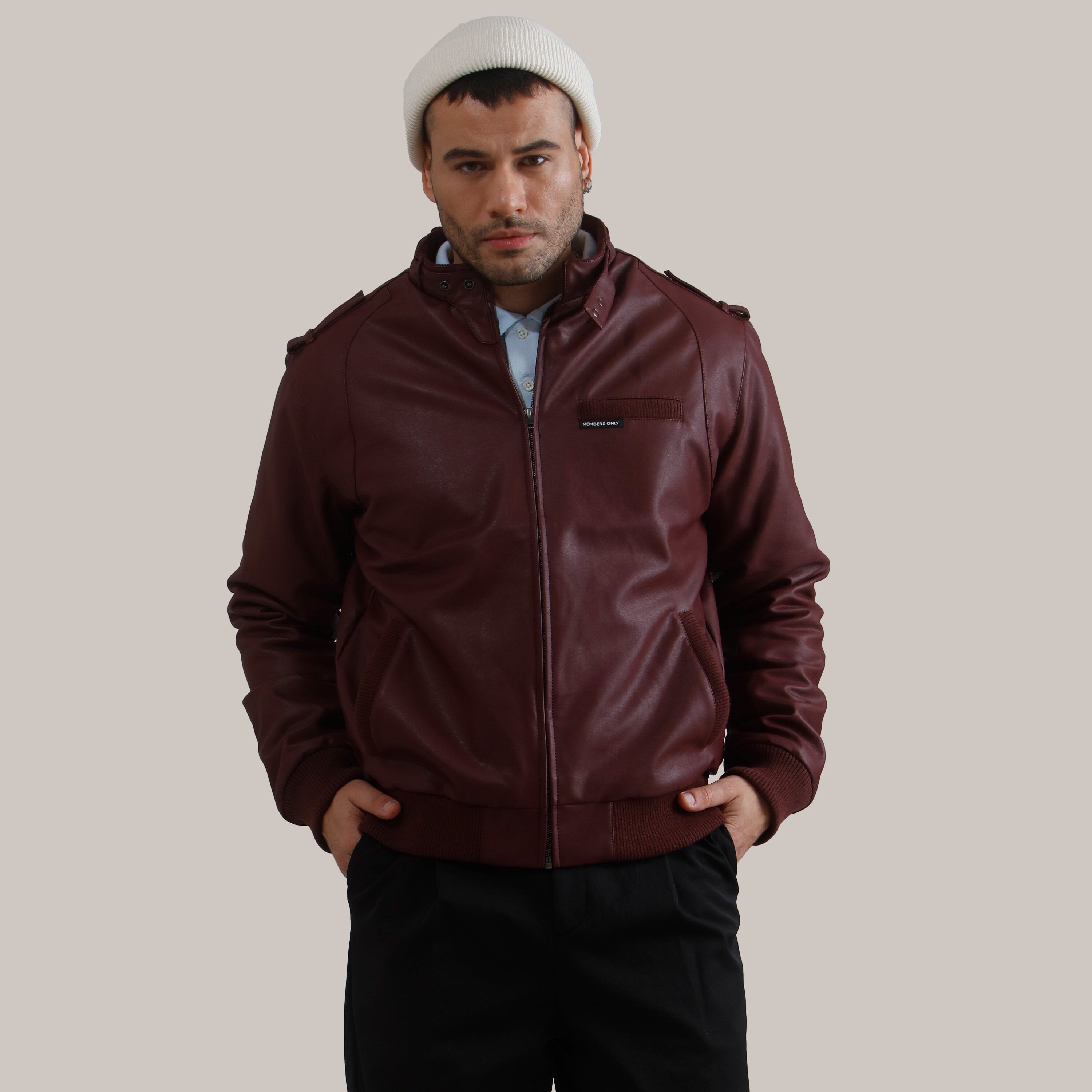 Men Faux Leather Iconic Jacket | Members Only – Members Only®