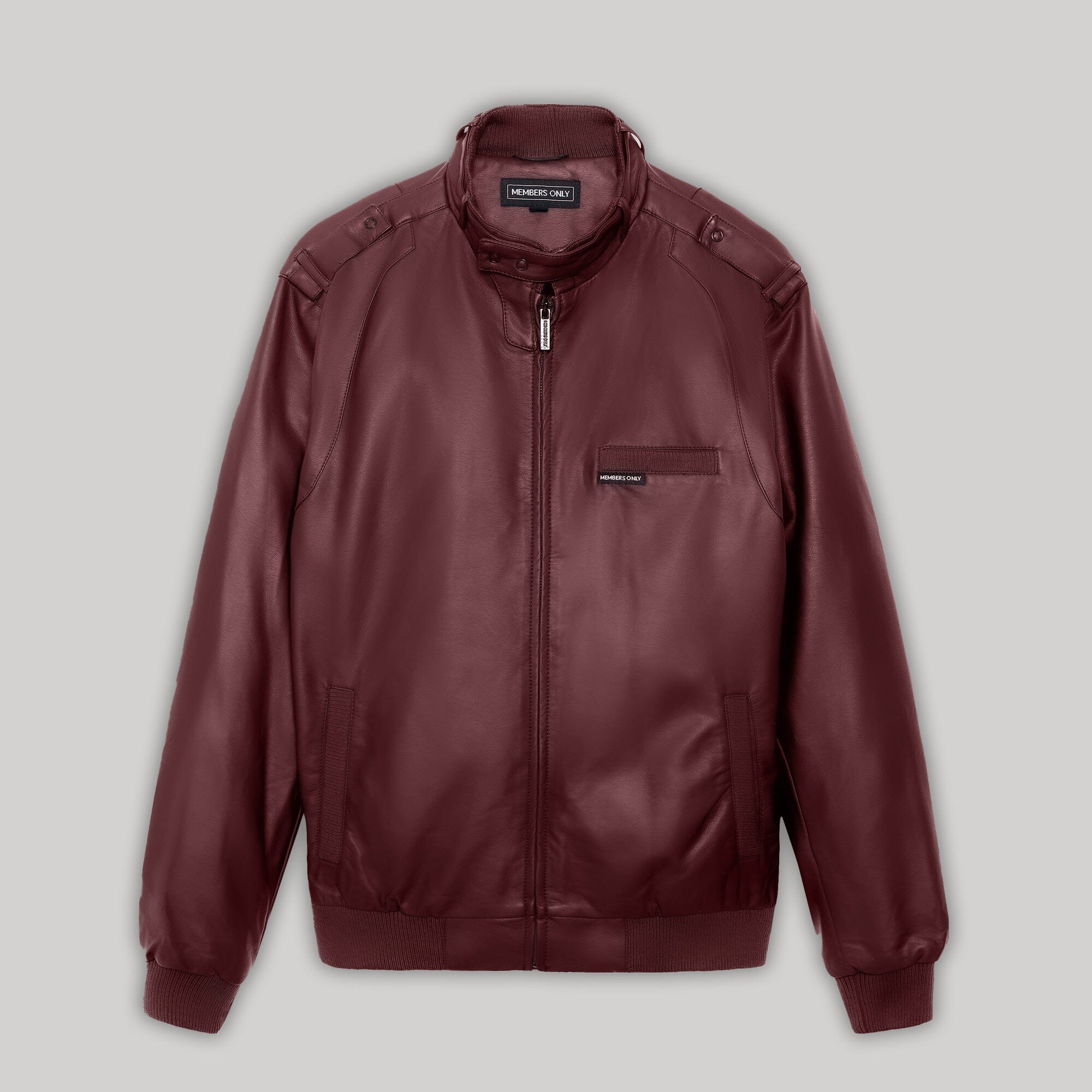 Members Only Men's Faux Leather Iconic Racer Jacket (Dark Brown, Medium) at   Men's Clothing store
