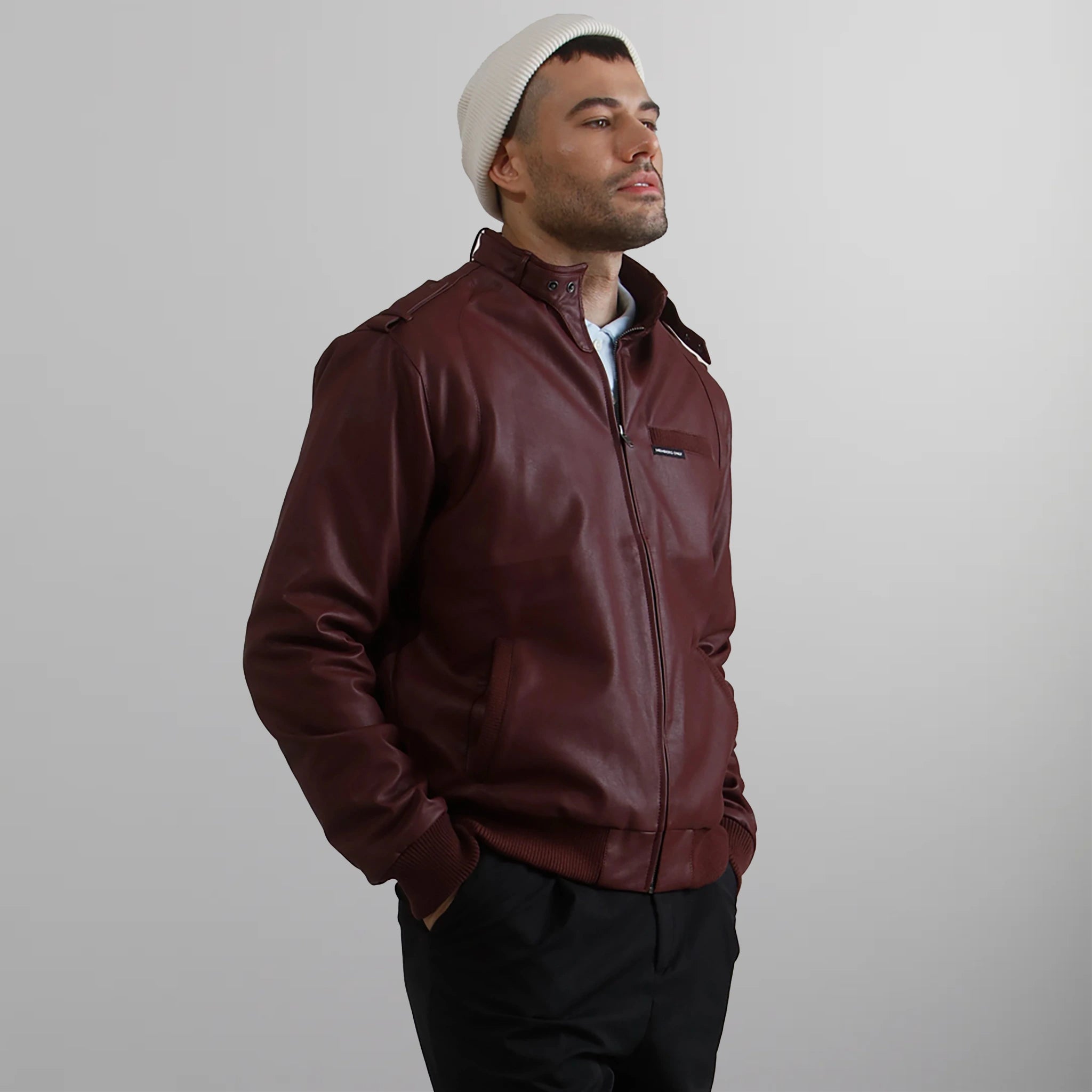 Men's Faux Leather Iconic Racer Jacket Men's Iconic Jacket Members Only 