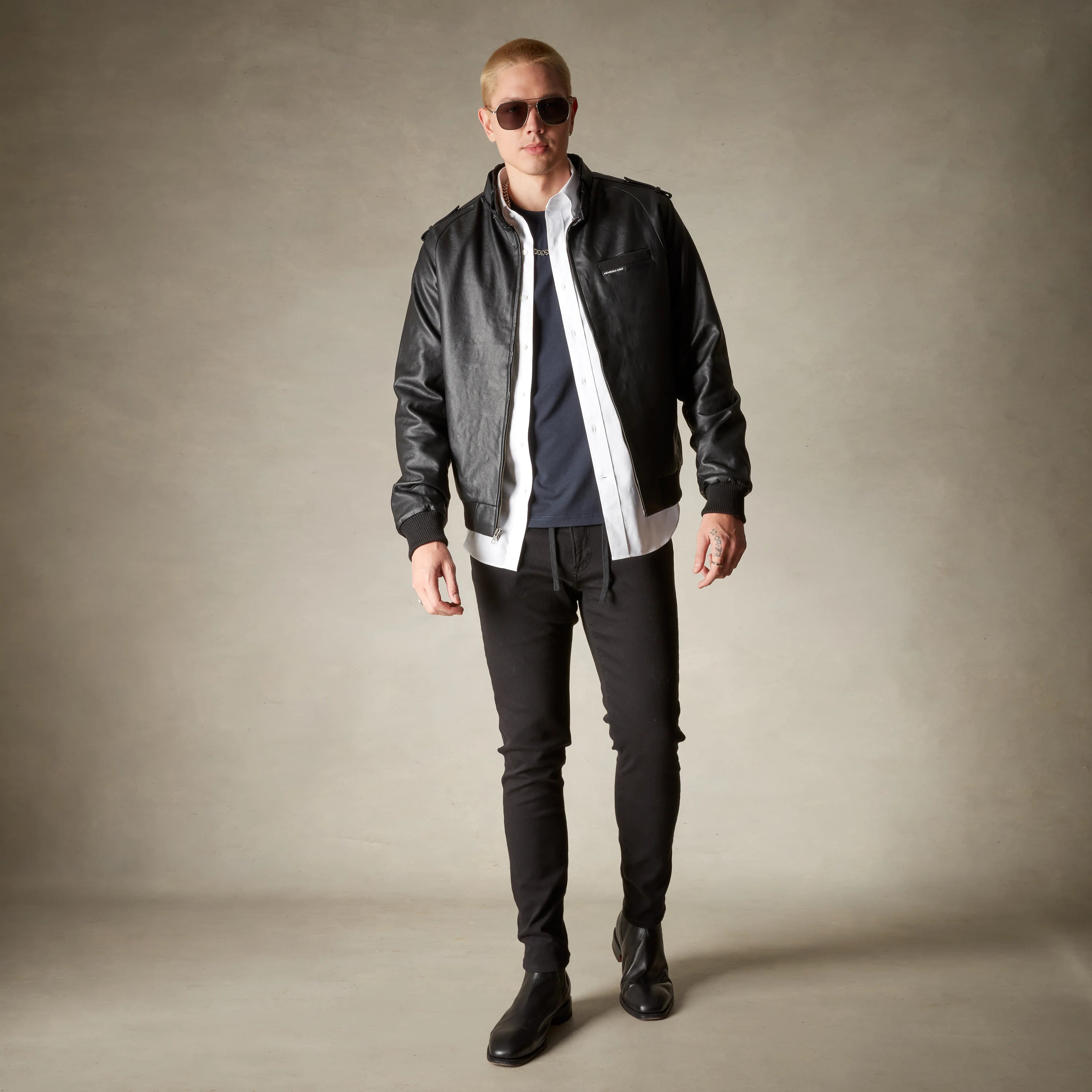 Men's Faux Leather Iconic Racer Jacket Men's Iconic Jacket Members Only 