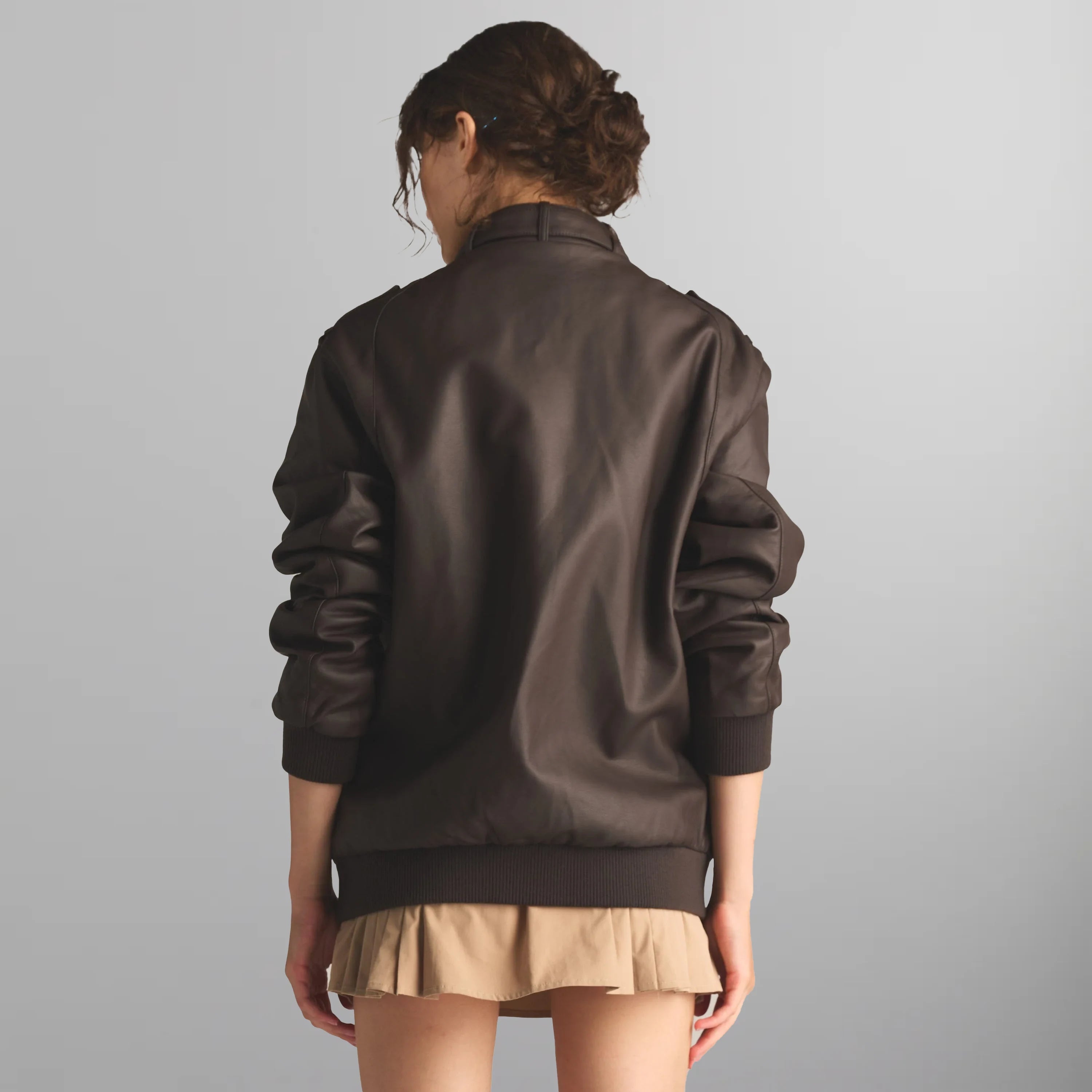 Women s Faux Leather Oversized Jacket