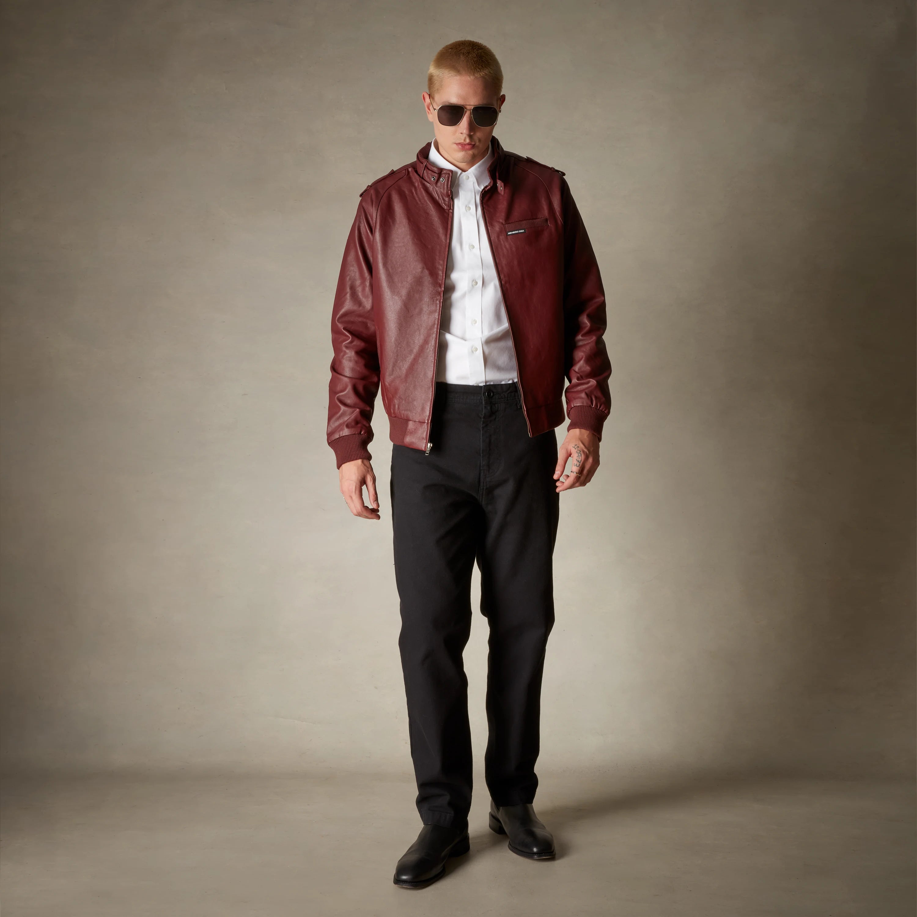 Men's Faux Leather Iconic Racer Jacket Men's Iconic Jacket Members Only 