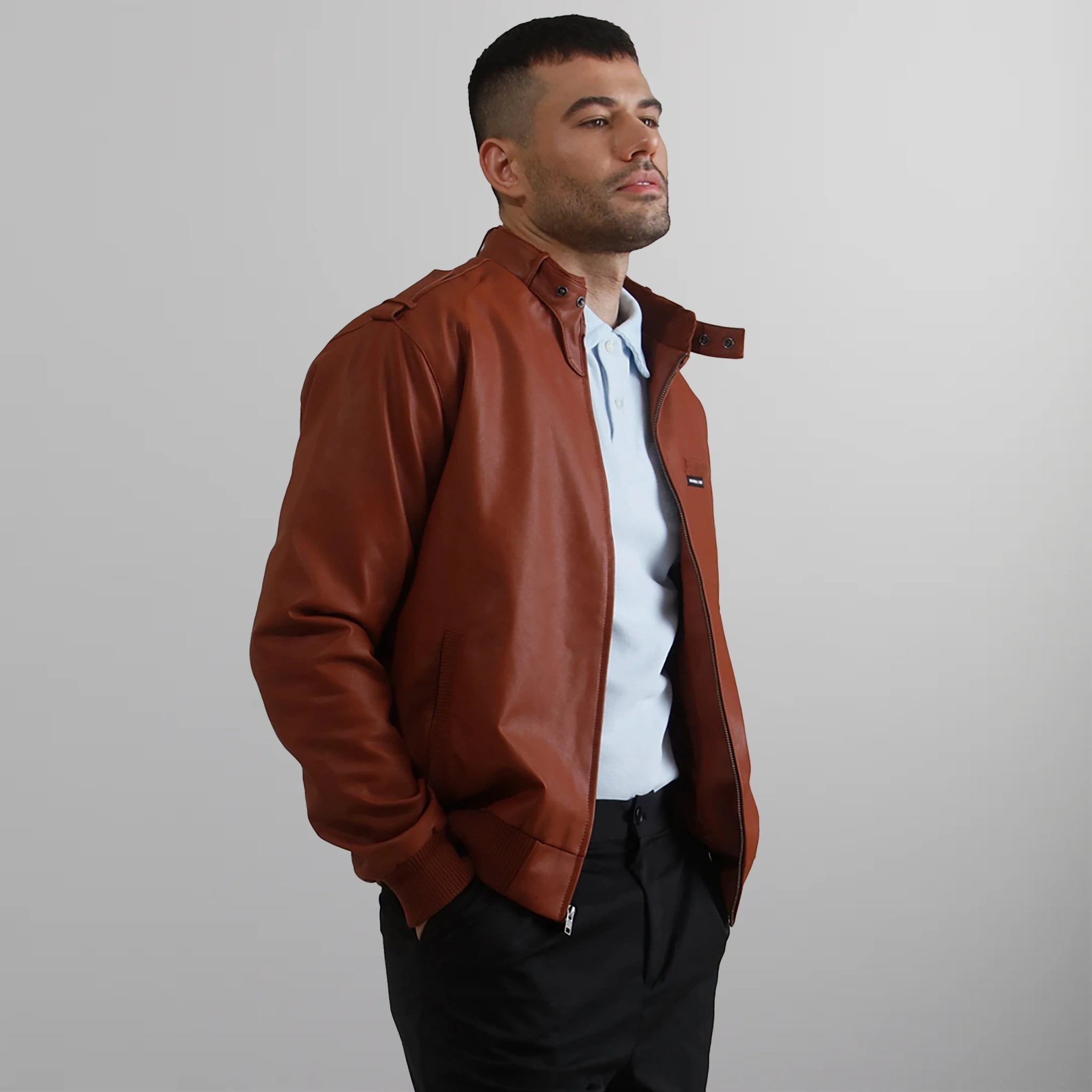 Men's Faux Leather Iconic Racer Jacket Men's Iconic Jacket Members Only 