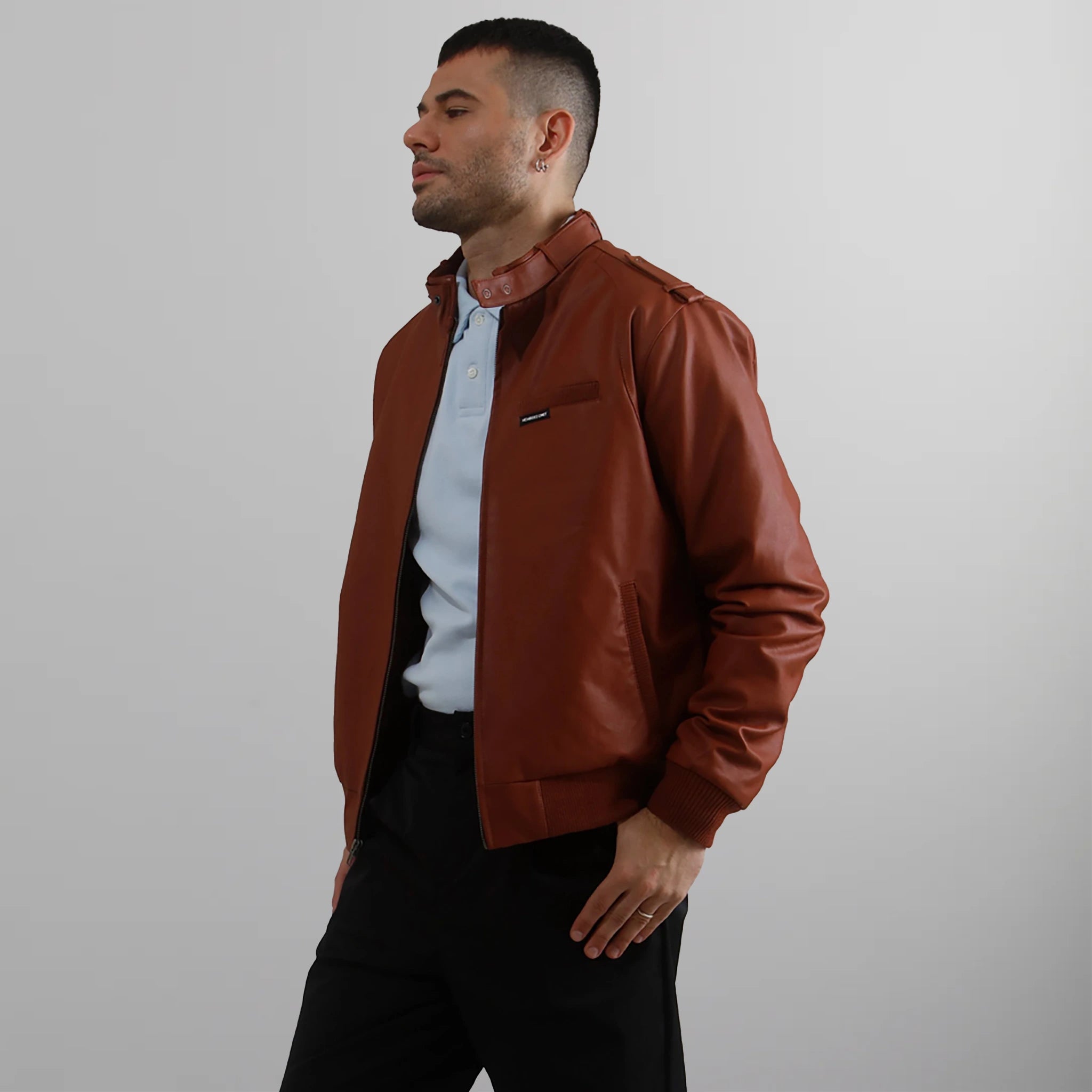 Men's Faux Leather Iconic Racer Jacket Men's Iconic Jacket Members Only 